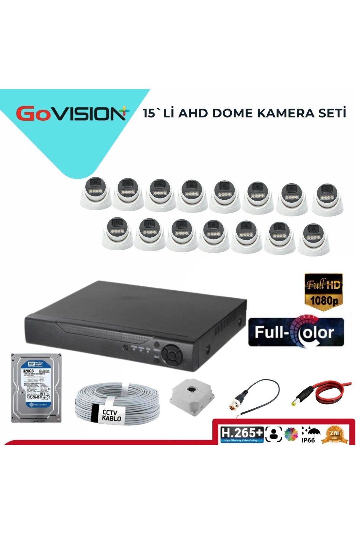 Go Vision 15'li Kamera Seti 2 Mp 3.6mm Full Color Serisi