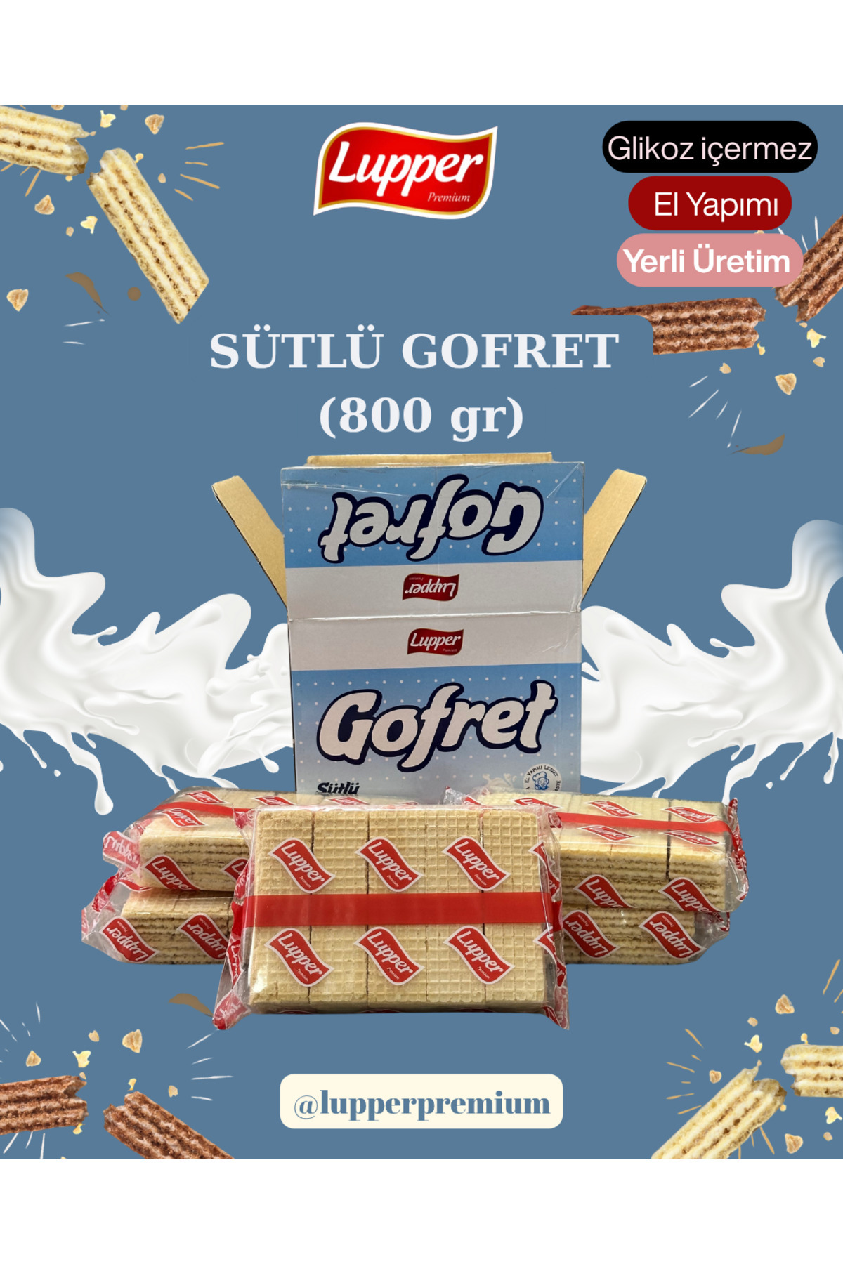 LUPPER Sütlü Gofret (800 gr)