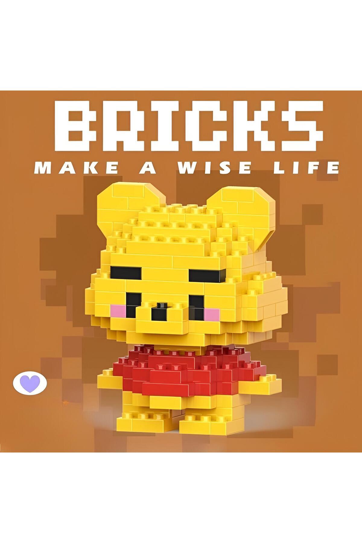 HEY GİDİ GİFT Bricks Winnie The Pooh Mini Bricks 3D Puzzle / Poo Sevimli Figür / Eğlenceli Setler / Hobi+