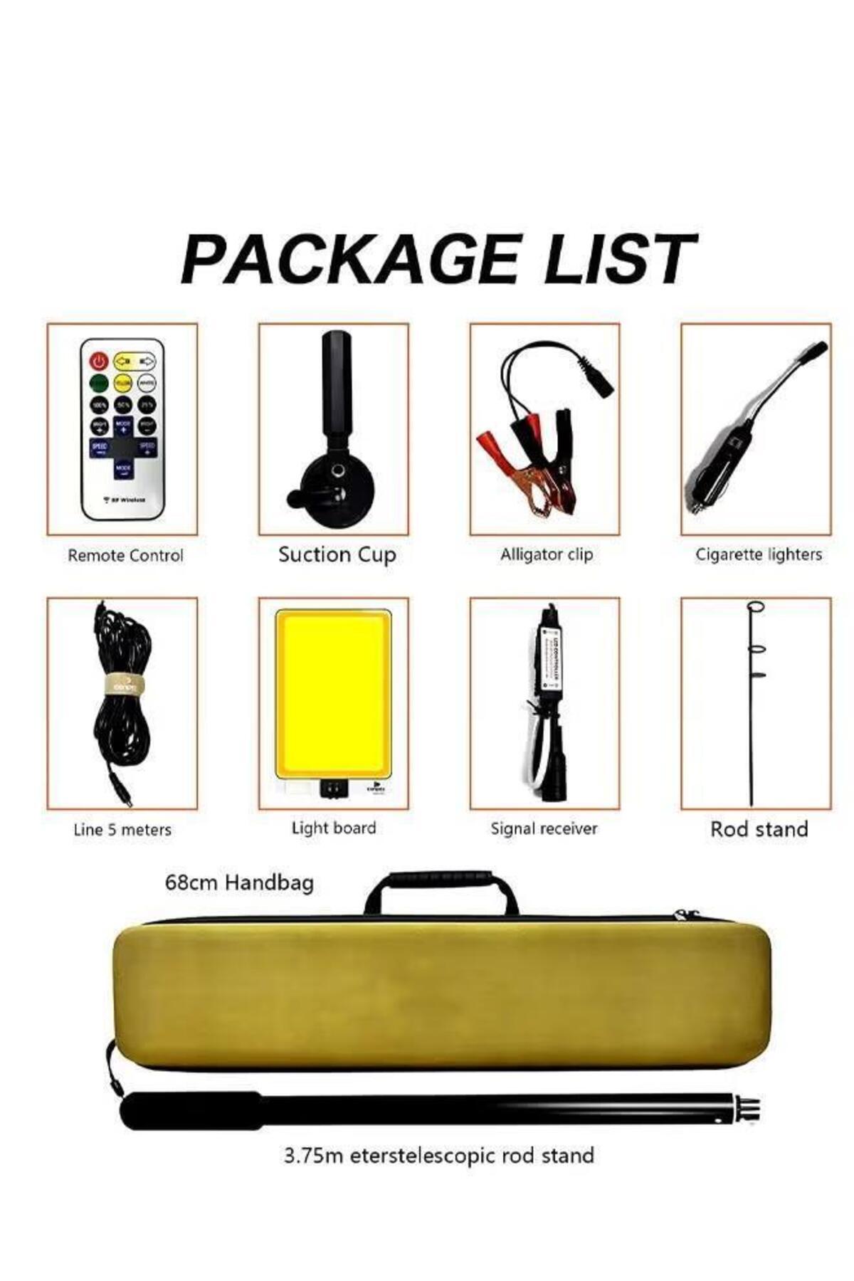 مصباح تخييم LED 360° متعدد الوظائف مع تحكم عن بُعد، 3 أوضاع إضاءة وكابل 5 متر للصيد والرحلات