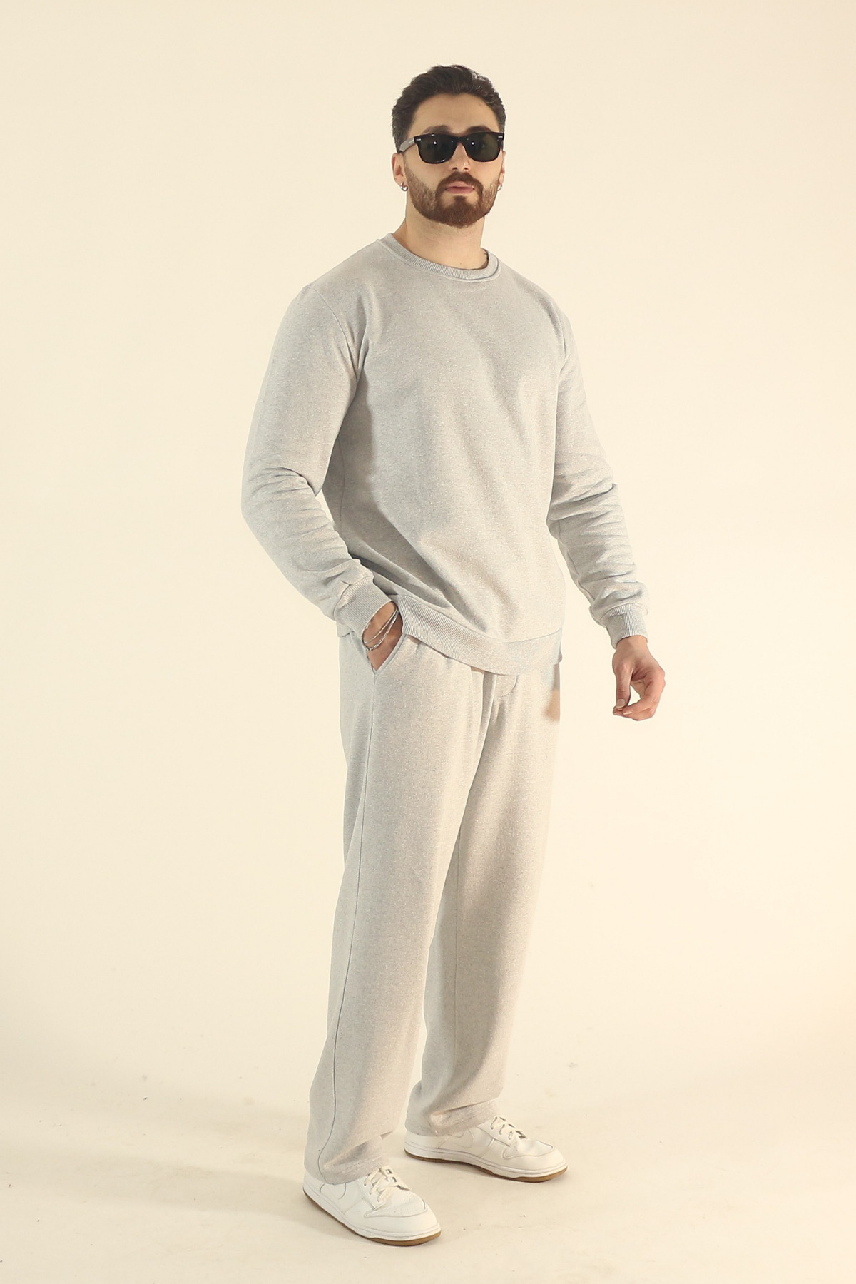Men's Winter Fleece Tracksuit Sweatshirt Baggy-Regular Zero Collar