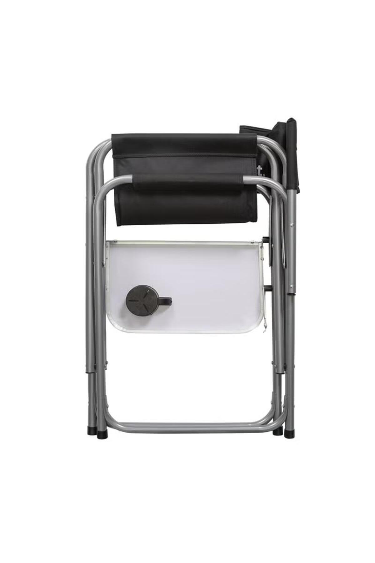 كرسي تخييم قابل للطي مع طاولة جانبية وحامل أكواب، إطار ألمنيوم متين مثالي للرحلات والنزهات