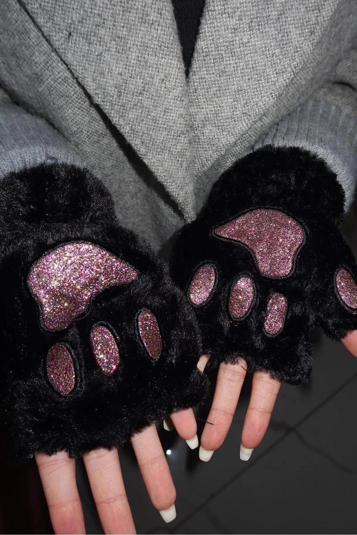 EMKSHOP Pati Figürlü Peluş Eldiven görsel 3