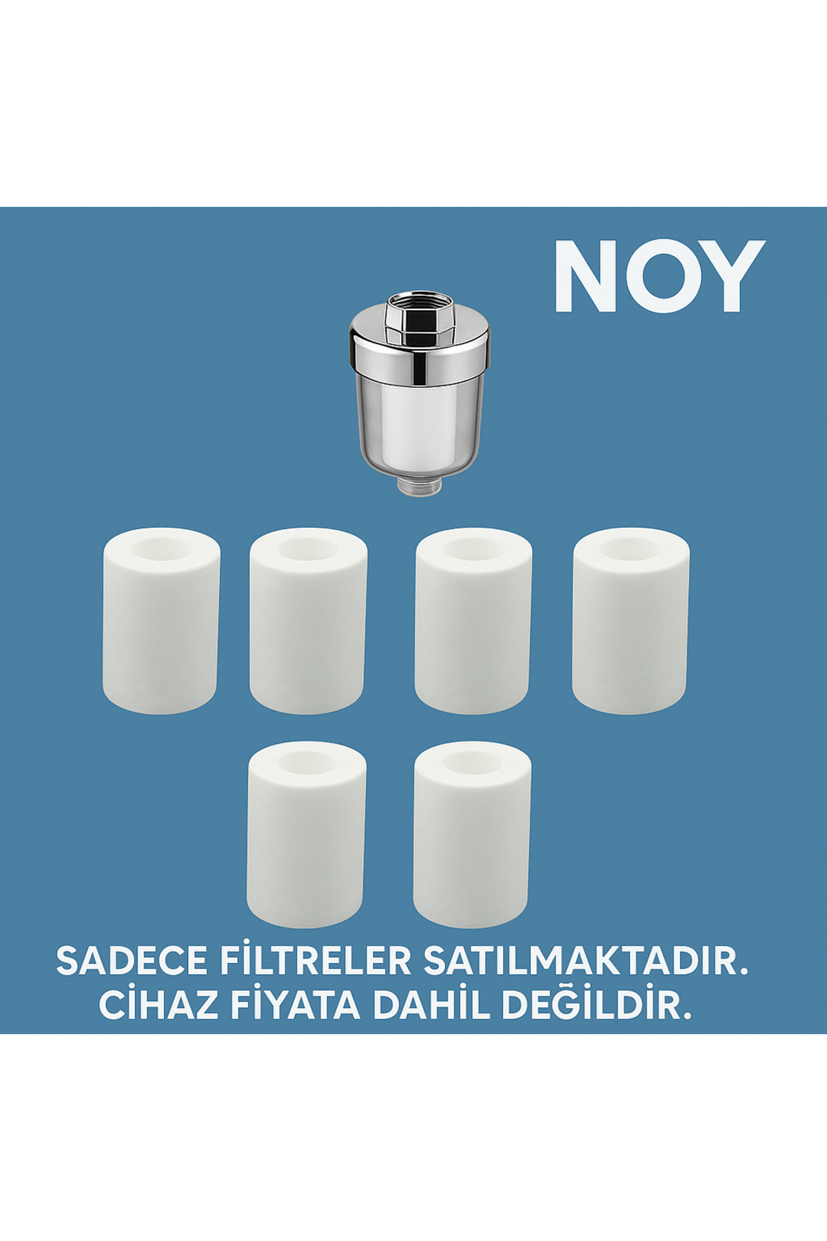 NOY Duş Başlığı Filtresi İçin 6 Adet Yedek Kartuş | Su Arıtma Klor Kireç Temizleyici Set