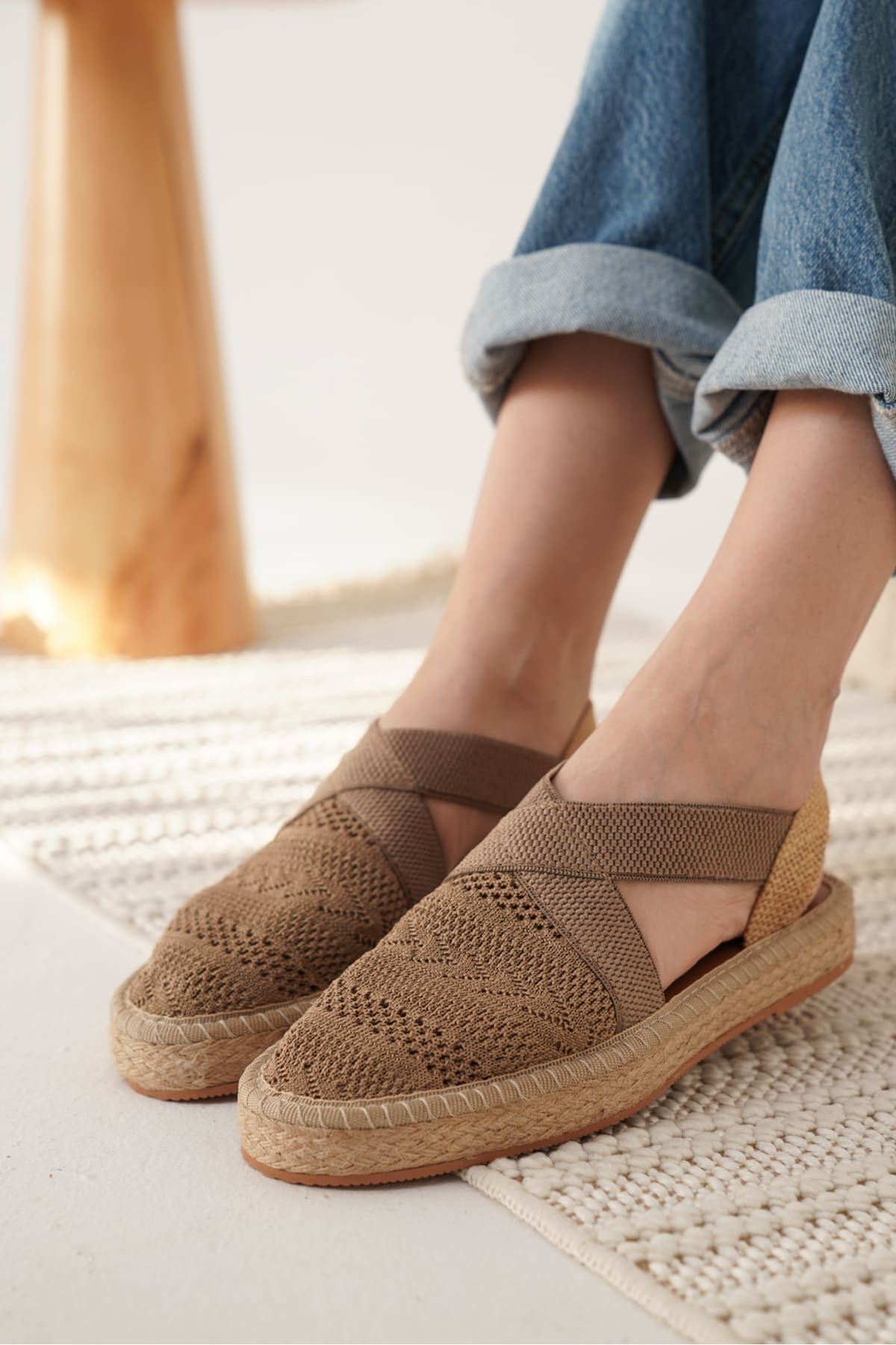 TRENDELLA Rosa Kadın Vizon Espadril Ayakkabı