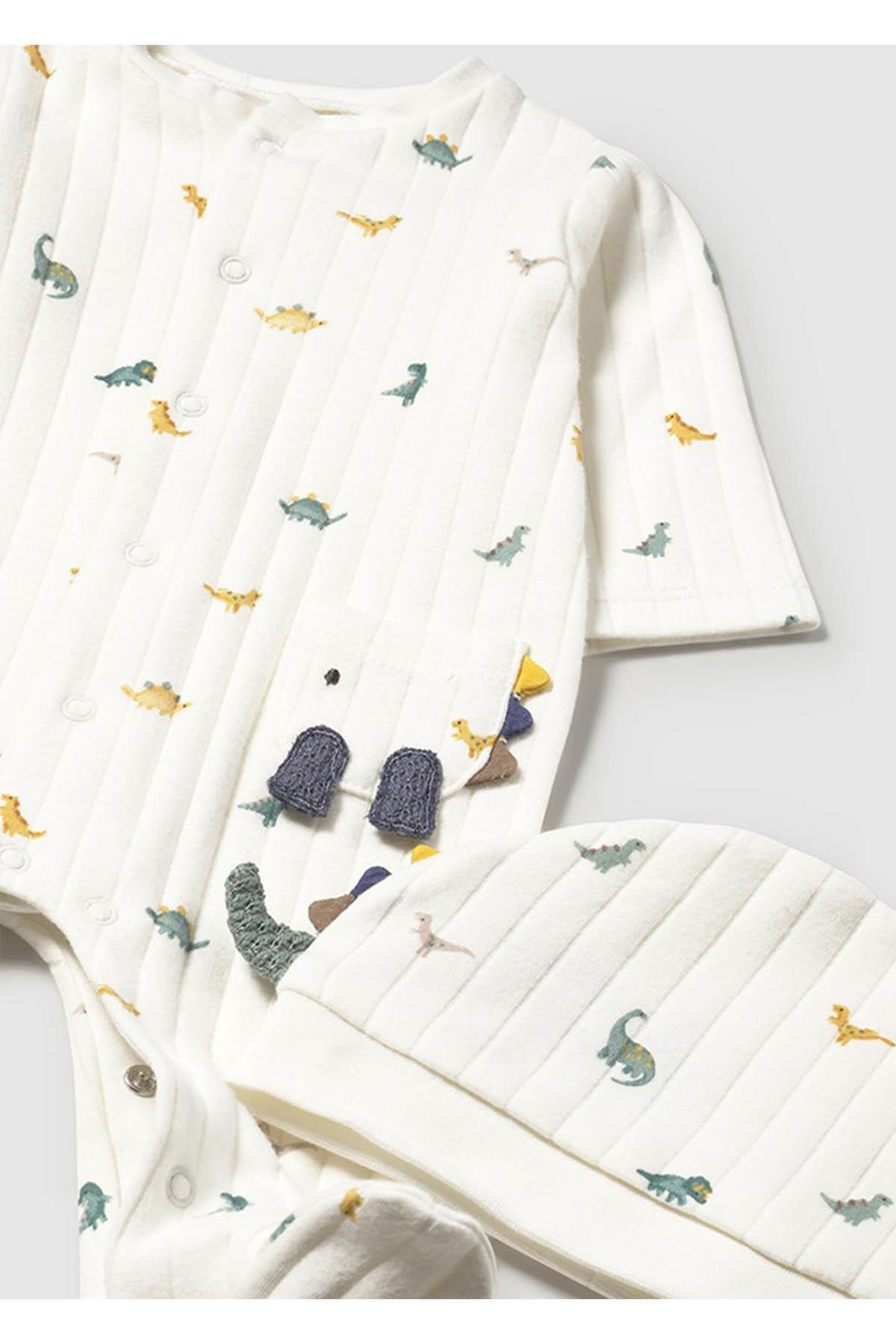 Mayoral Kışlık Erkek Bebek Şapkalı Tulum Set - Ekru fotoğrafı 3 (önizleme)