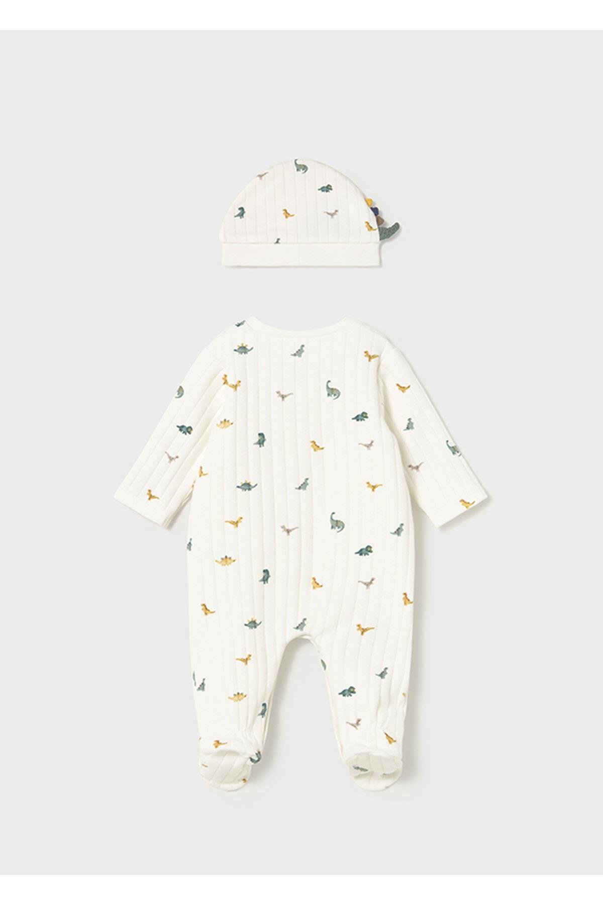Mayoral Kışlık Erkek Bebek Şapkalı Tulum Set - Ekru fotoğrafı 2 (önizleme)