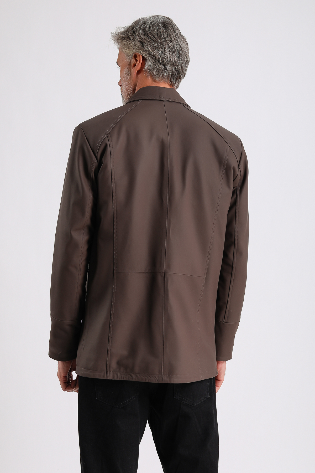 MQ Leather Maroquin Leather Bruno Erkek Uzun Deri Kaban görsel 6