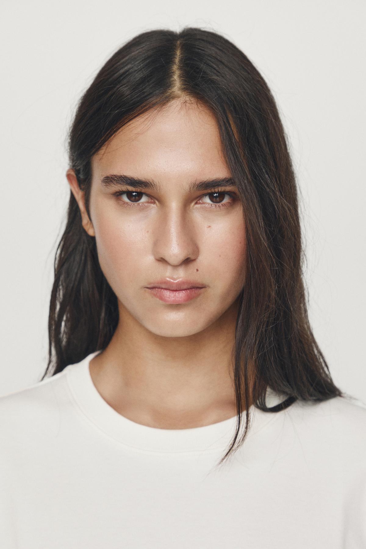 Massimo Dutti  %100 pamuklu interlok bisiklet yaka t-shirt - Görsel 4