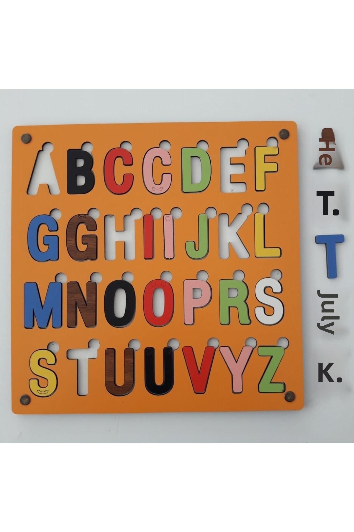 پلاگین Wooden Find Plug Educational 3d Toy Letters Bultak Jigsaw Puzzle Orange