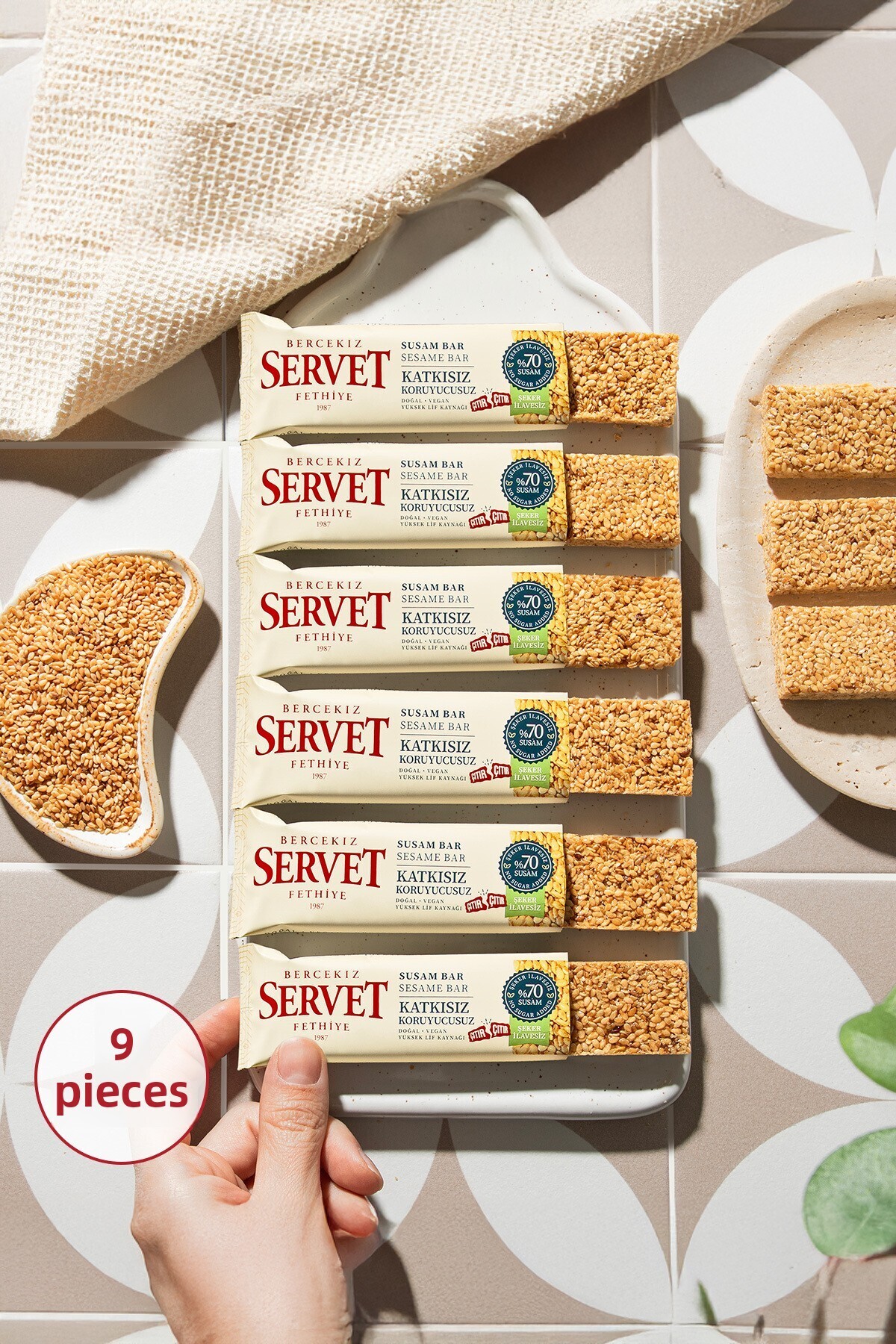 Servet No Added Sugar Sesame Brittle Bar 120 g (6 x 20 g)