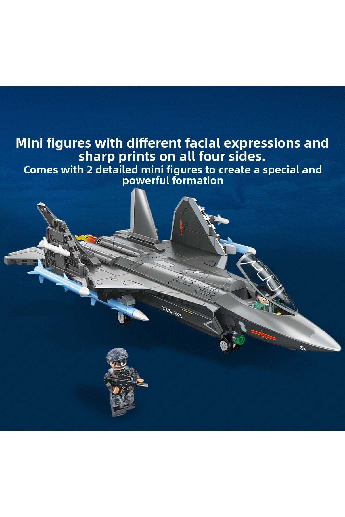 مجموعه بلوکهای ساختمانی هواپیمای جنگنده J-35 – ۶۲۰ قطعه