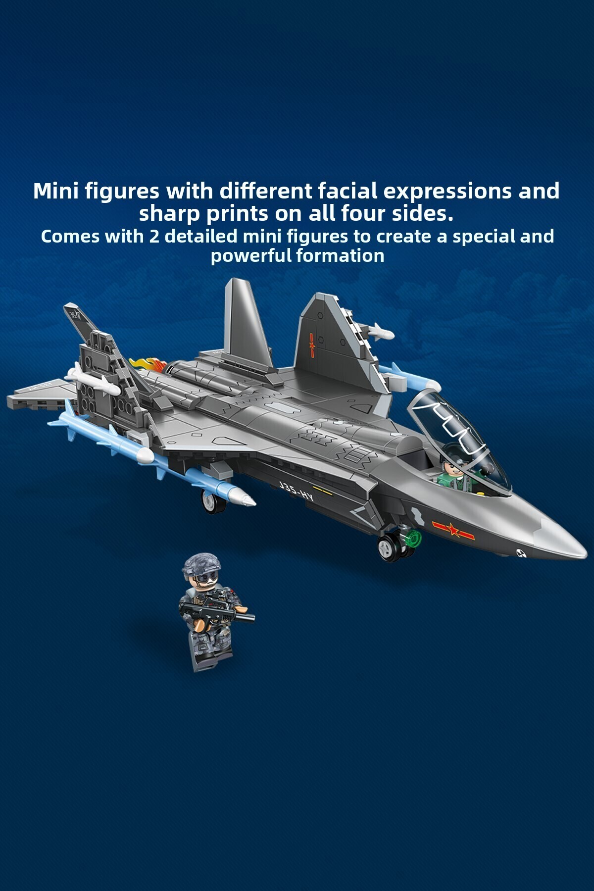 مجموعه بلوکهای ساختمانی هواپیمای جنگنده J-35 – ۶۲۰ قطعه