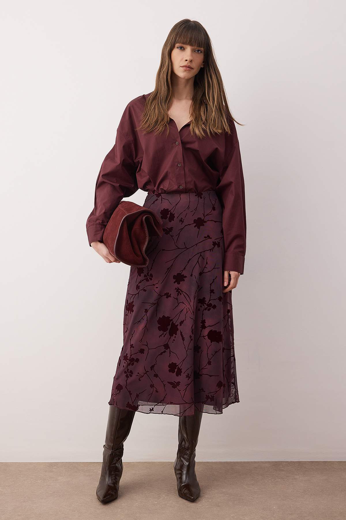 Trendyol Collection Dámská maxi/dlouhá tylová elastická pletená sukně s potis...