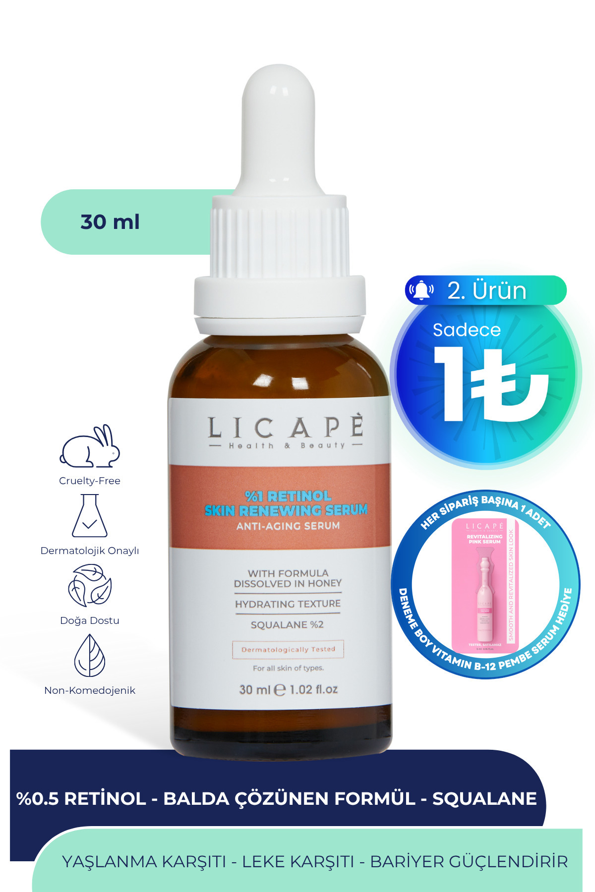 Licape Cilt Yaşlanma Karşıtı Aydınlatıcı Son Aşama (%1) Retinol Serum