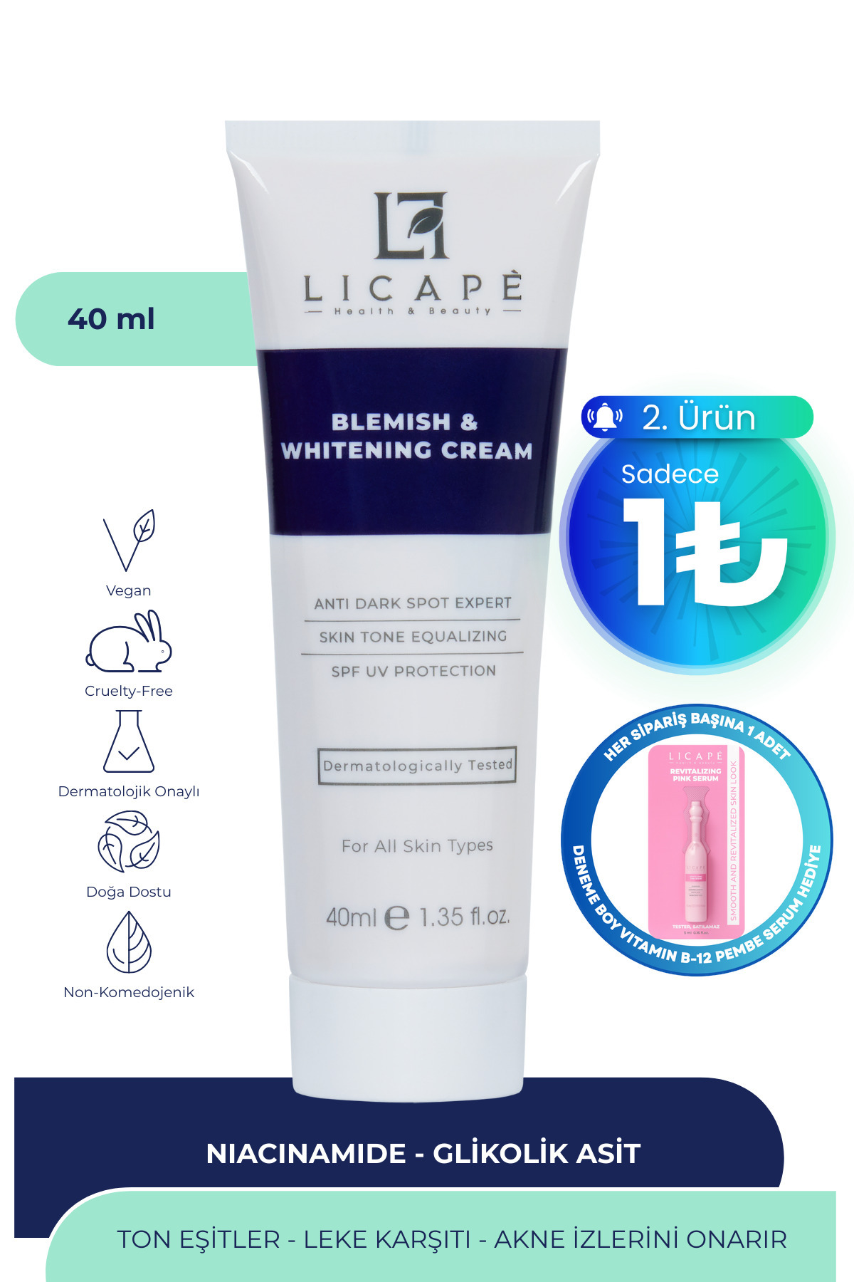 Licape Leke Kremi Ve Cilt Beyazlatıcı Krem 40ml