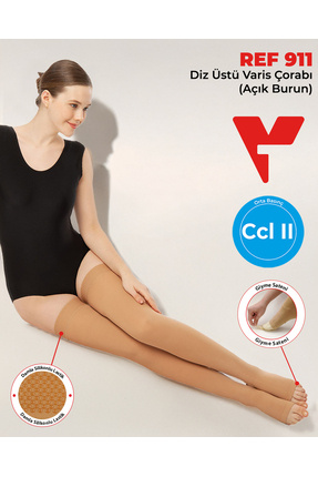 Variteks REF 911 Diz Üstü Çorabı (Açık Burun)