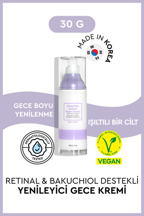 Bibimcos Retinal & Bakuchiol Destekli Yenileyici Gece Kremi 30g