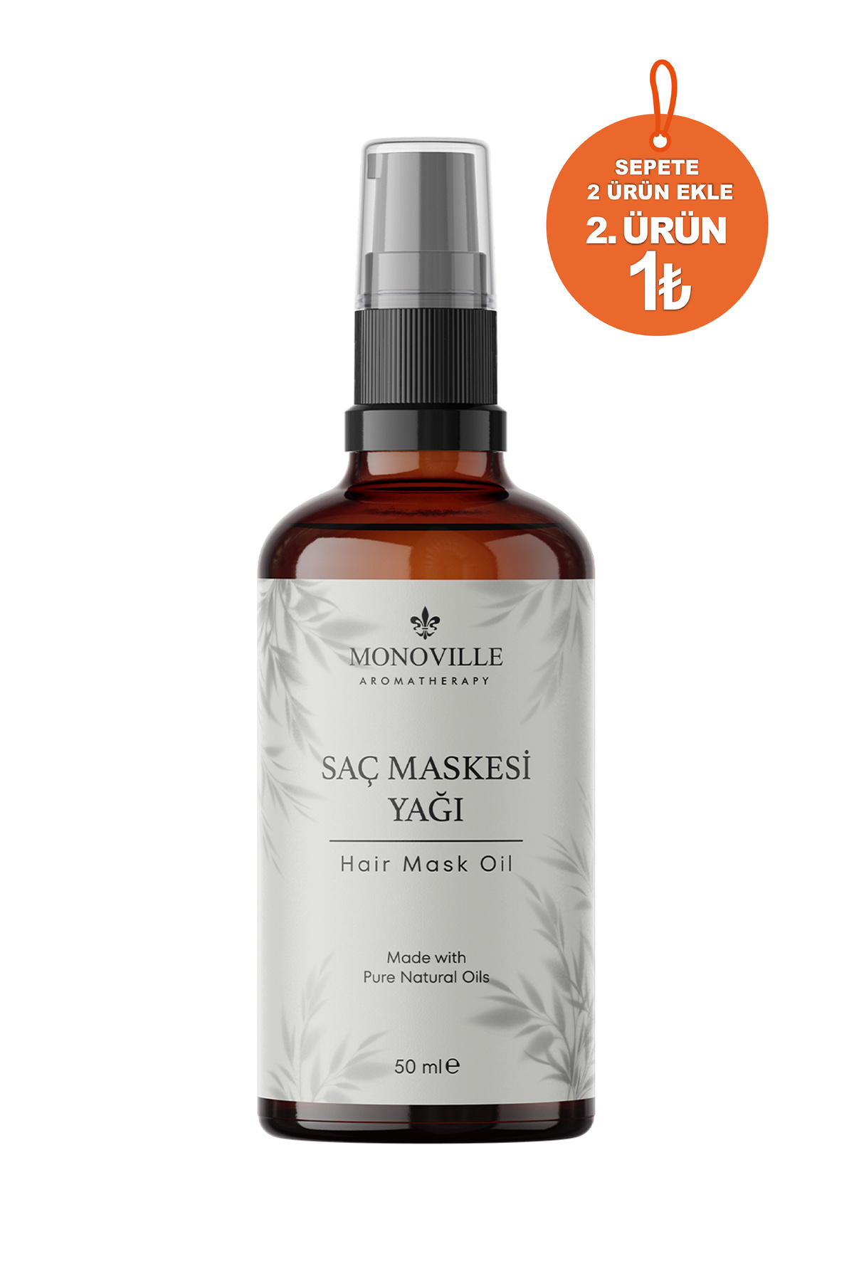Monoville Saç Maskesi Yağı 50 ml Cam Şişede %100 Saf ve Doğal (Hair Mask Oil)