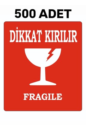 Selim Etiket Dikkat Kırılır Etiketi 70x80 Mm 500 Adet Rulo