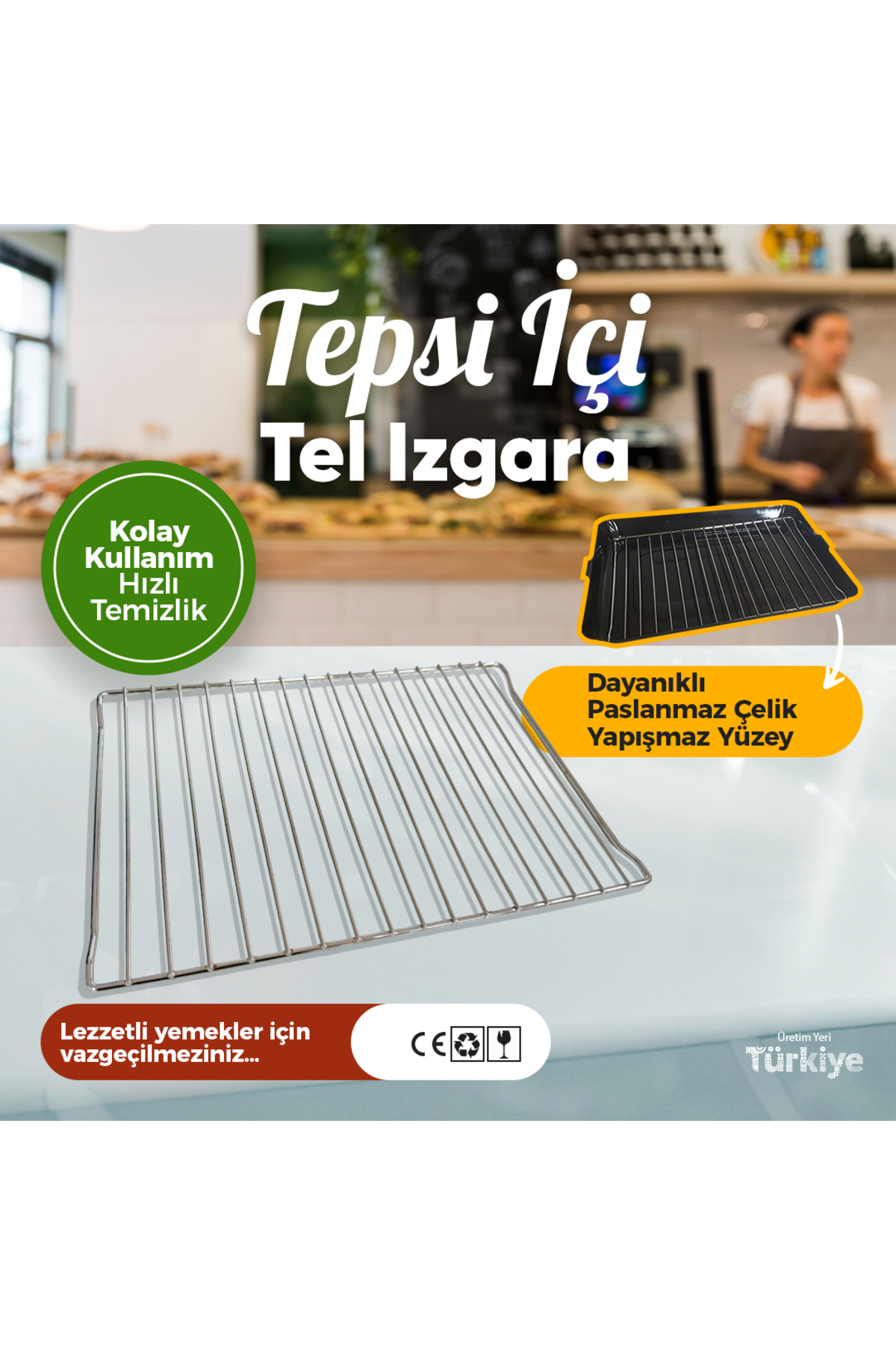AVRASYA Grill Krom Kaplı Mangal Tel Izgara