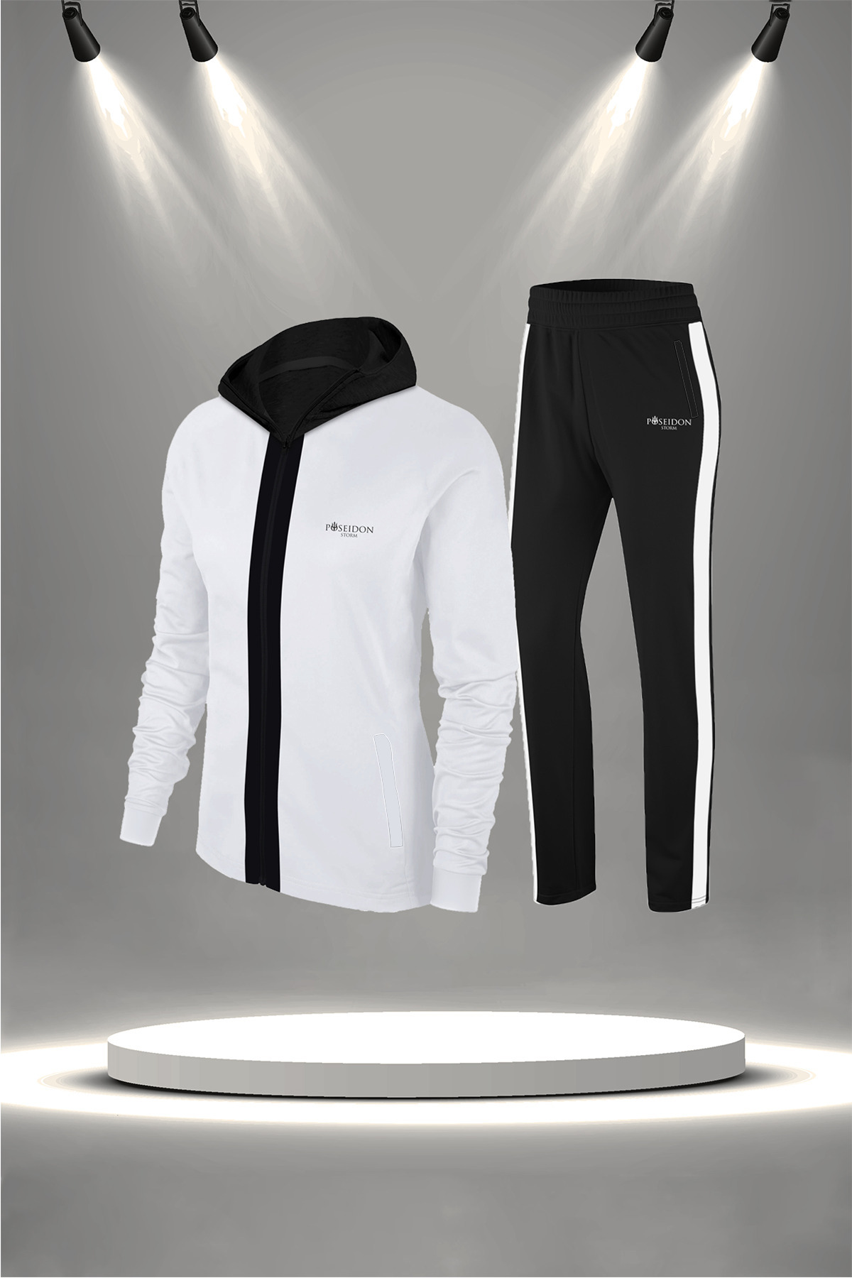 پوزایدون استورم لباس ورزشی شیک و تنفس پذیر زنانه سایز بزرگ، جدید، سفید، سوپرا، نخی شانه شده، (4XL-10XL)