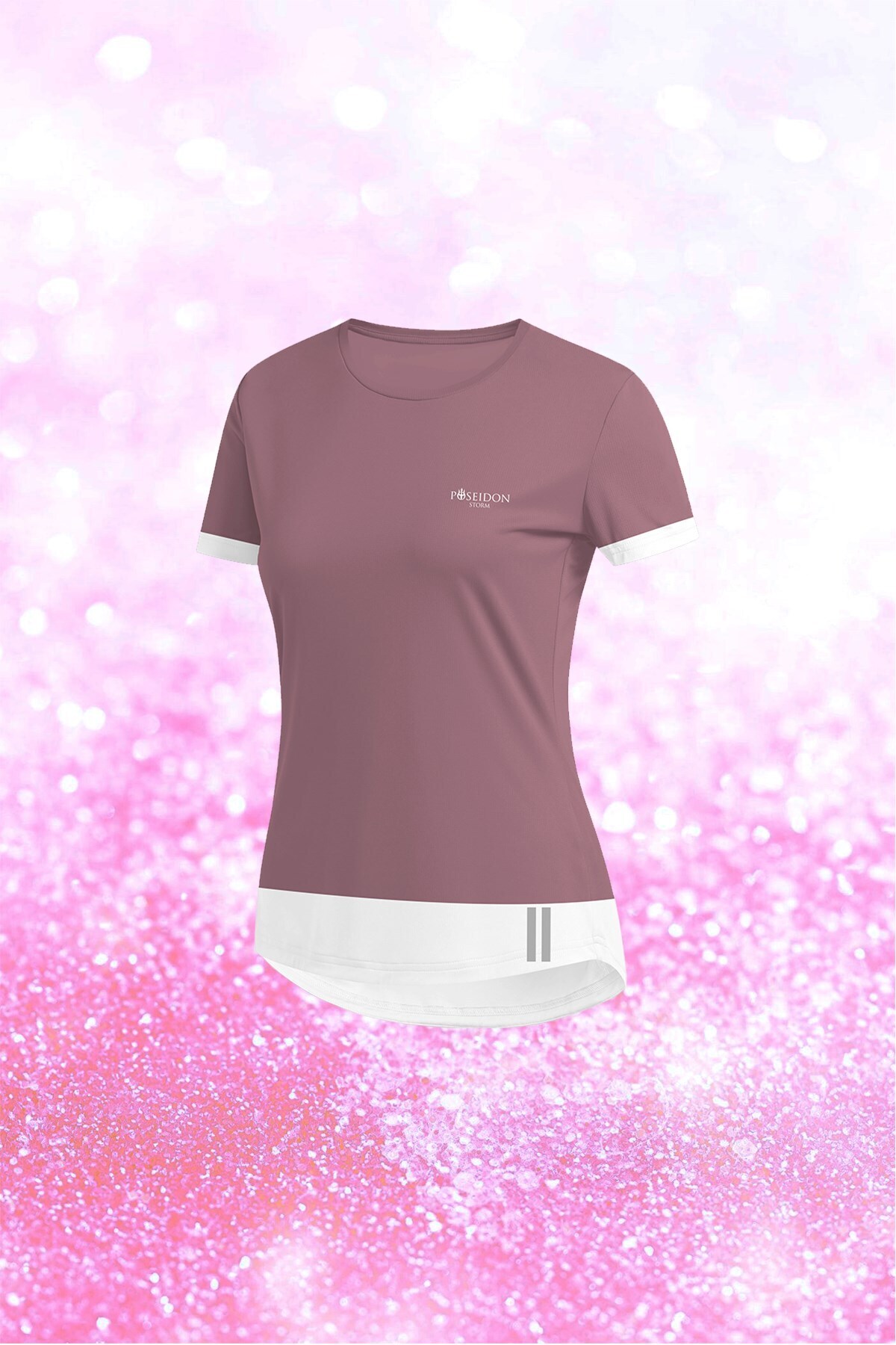 پوزایدون استورم تی‌شرت یقه گرد زنانه سایز بزرگ Dusty Rose Dri-Fit، راحت، مناسب برای ورزش‌های سایز ۴XL-10XL