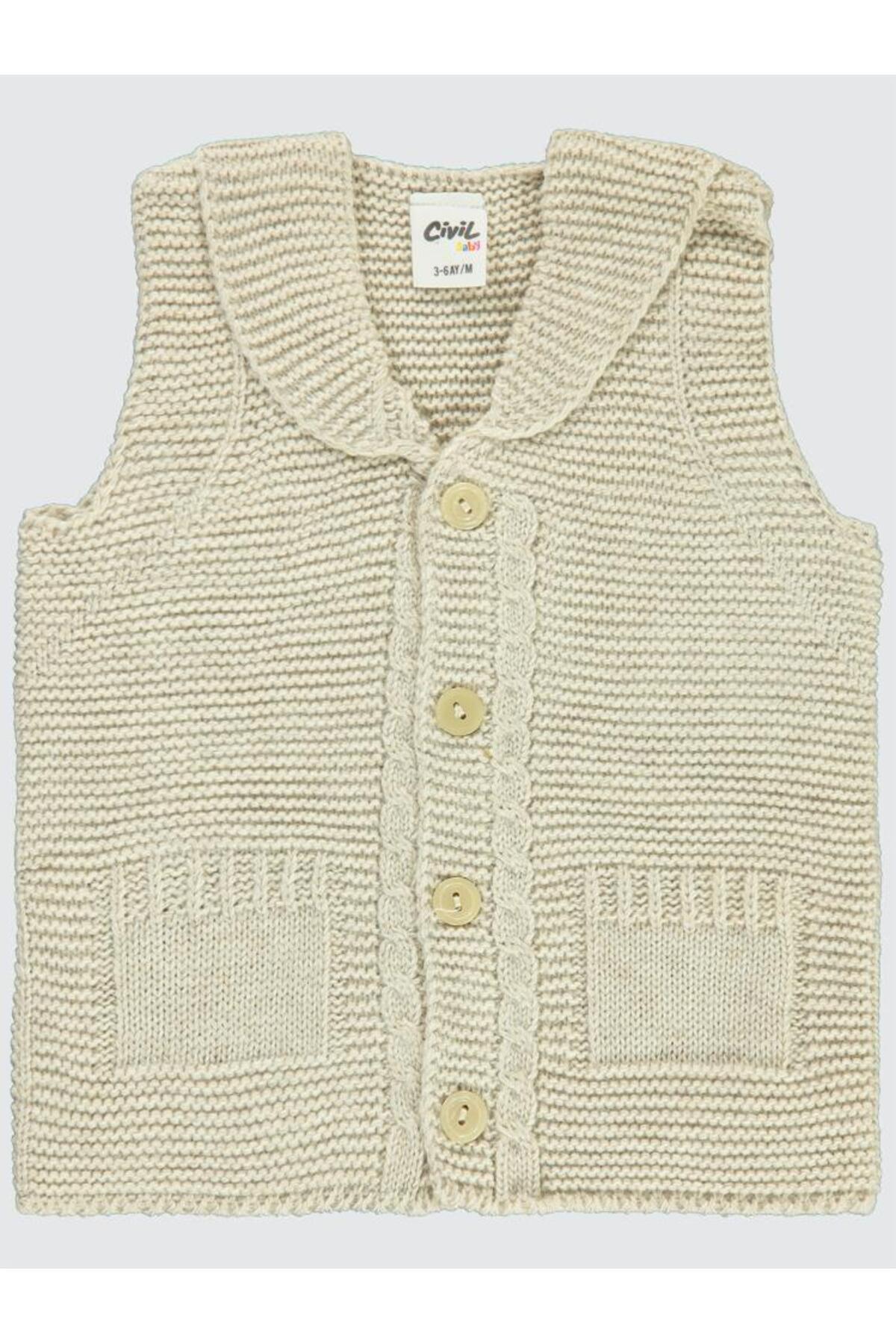 سیویل بیبی جلیقه بافتنی نوزادی پسرانه ۳ تا ۱۸ ماهه بژ سیویل بیبی جلیقه بافتنی نوزادی پسرانه ۳ تا ۱۸ ماهه بژ