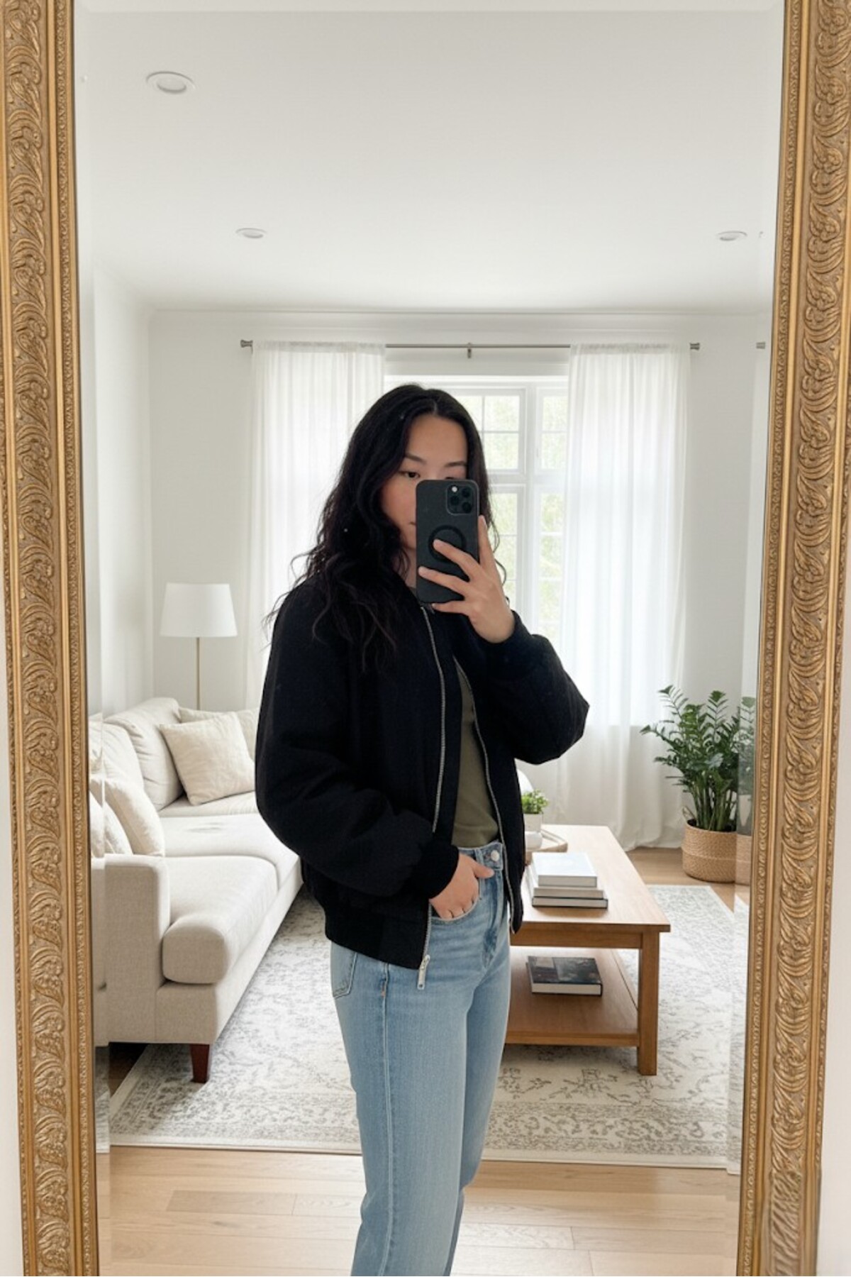 Ceylen Oversize Fermuarlı Bomber Ceket görsel 3