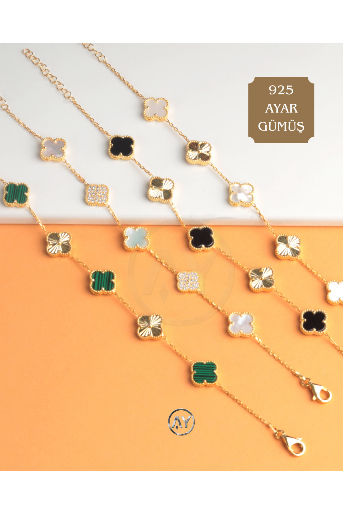 AY MÜCEVHER  925 Ayar Orijinal Gümüş Yonca Bileklik – Şık & Zarif Tasarım, Garanti Belgeli - Görsel 8