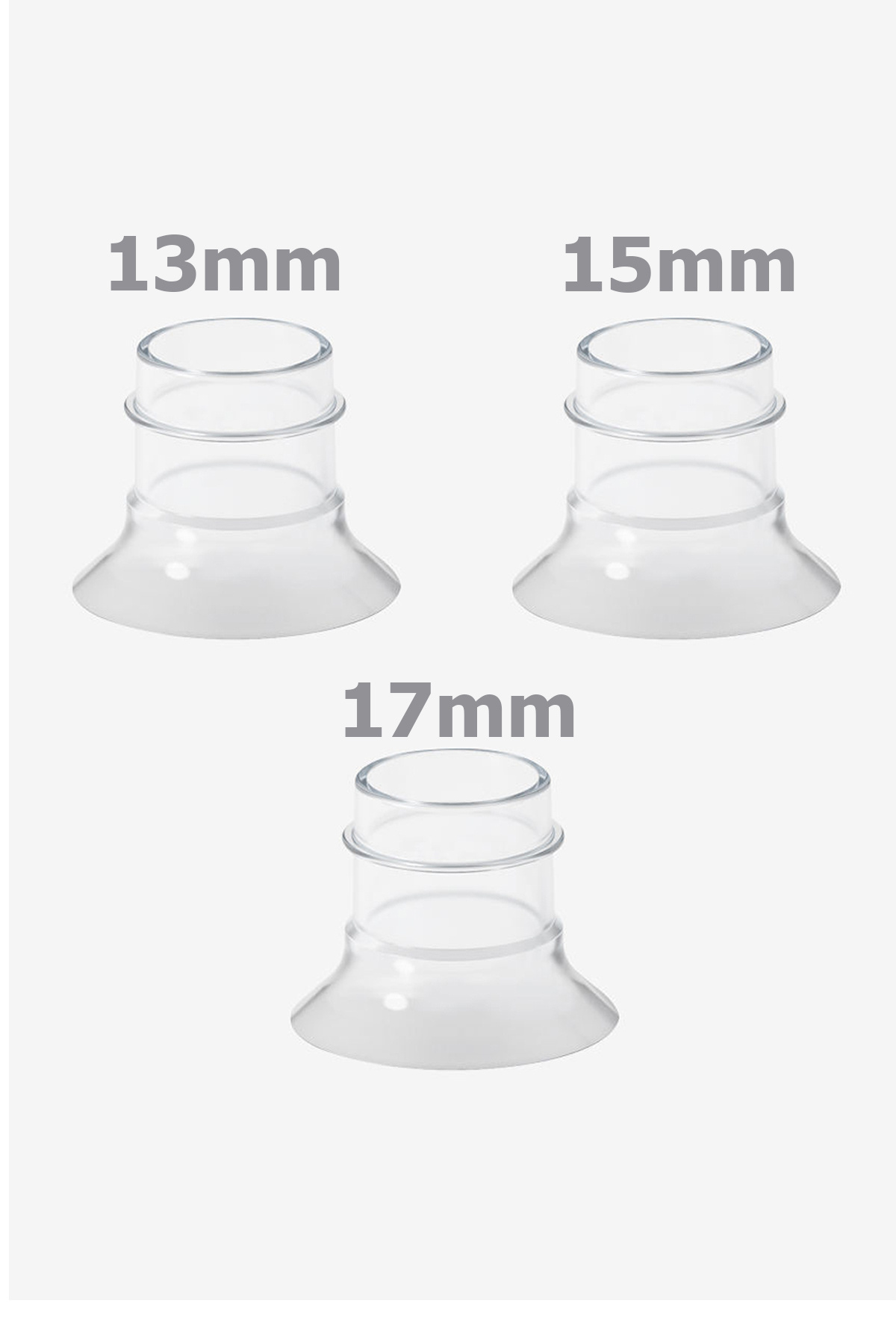 BabyHope Göğüs Pompası Kalkanı Silikon Flanş Küçültücü 13-15-17 mm 3'lü Set