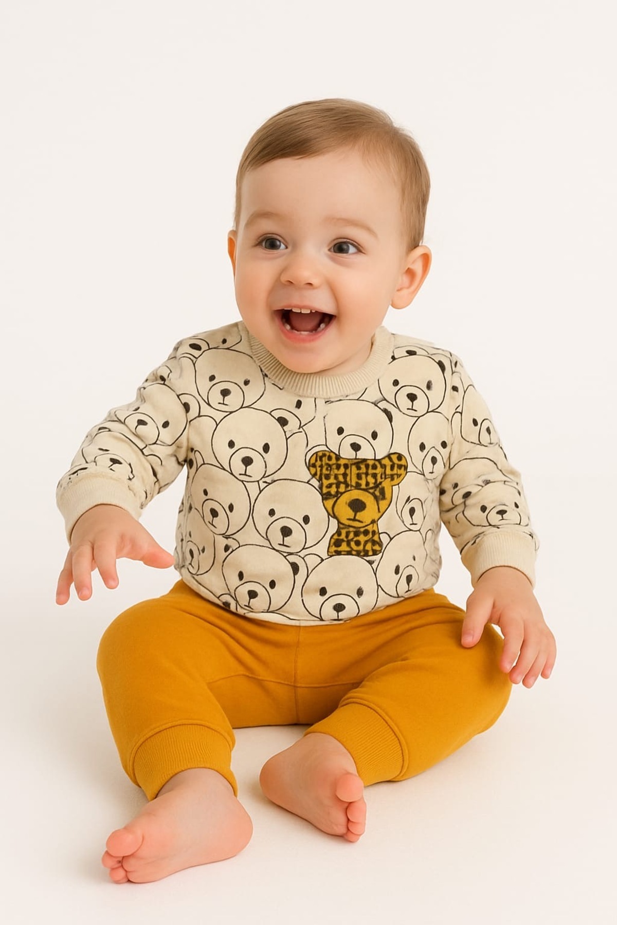 Ayı Desenli Bebek Takımı