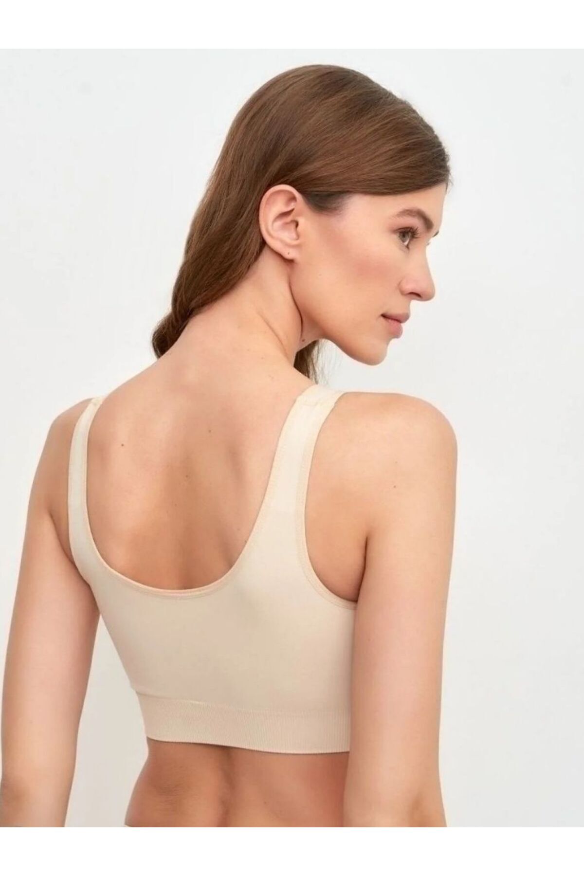 MİSTİRİK Panax Model Toparlayıcı Sıkılaştırıcı Kalın Askılı Pedli Büstiyer Ten Renk görsel 3