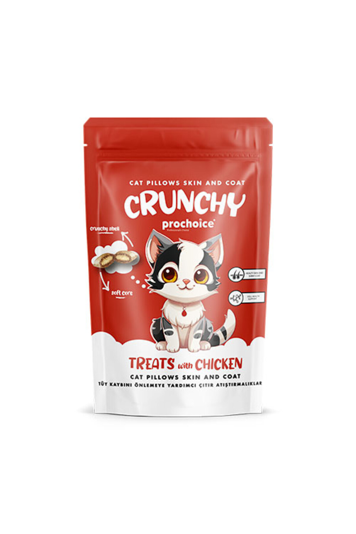 ProChoice Pro Choice Crunchy Skin&Coat Tüy Kaybını Önlemeye Yardımcı Tavuklu Kedi Ödül Maması 60 Gr