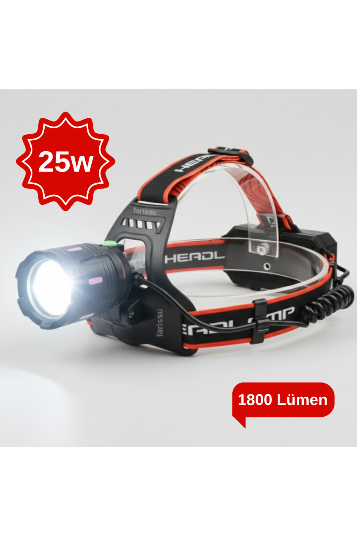farissu Gold Orion OR-810 25W Şarjlı Kafa Feneri | 1800 Lümen | 1