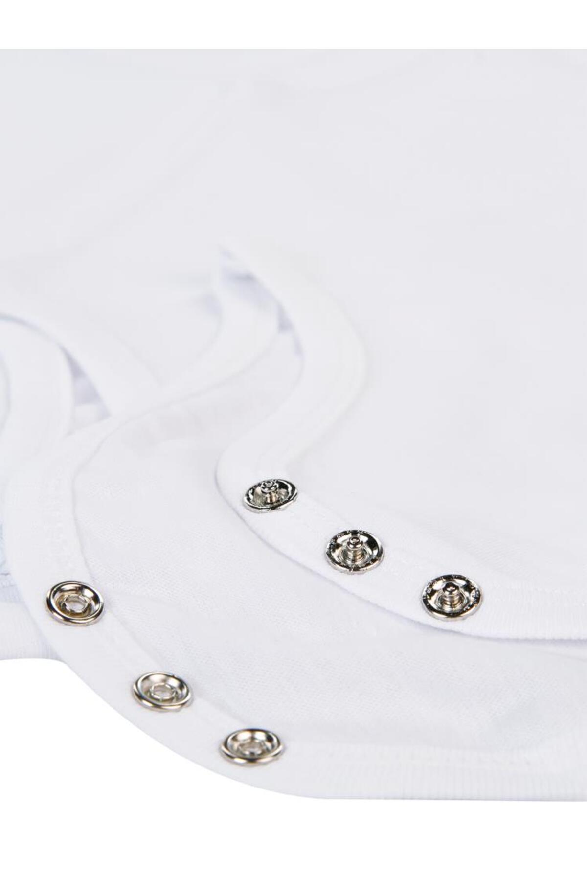 Kujju Civil Baby Düz 3-9 Ay Sıfır Kol 5 li Çıtçıtlı Badi - Beyaz 6-9 Ay fotoğrafı 5 (önizleme)