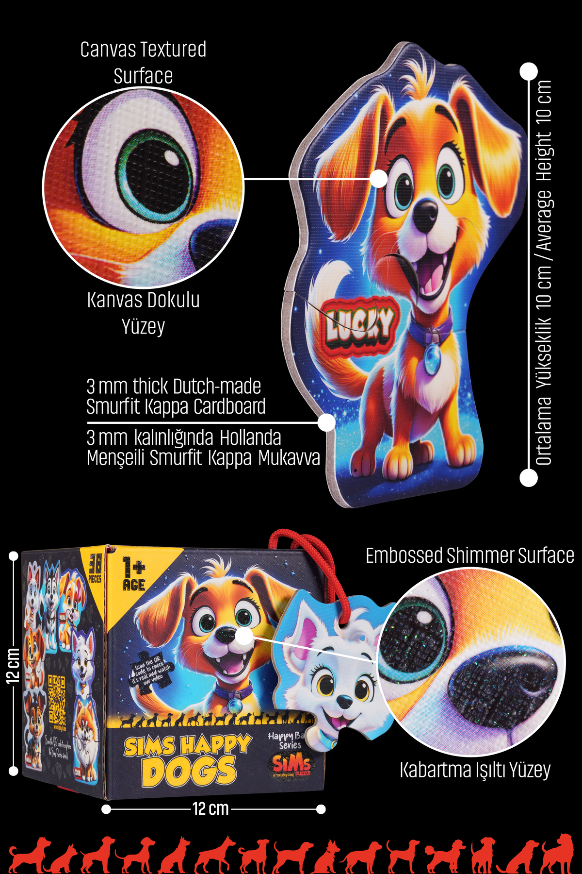 Sims Puzzle Bebekler İçin İlk Puzzle Yapboz Baby Sevimli Köpekler - 1 Yaş Üstü Montessori Eğitici Oyuncak fotoğrafı 3 (önizleme)