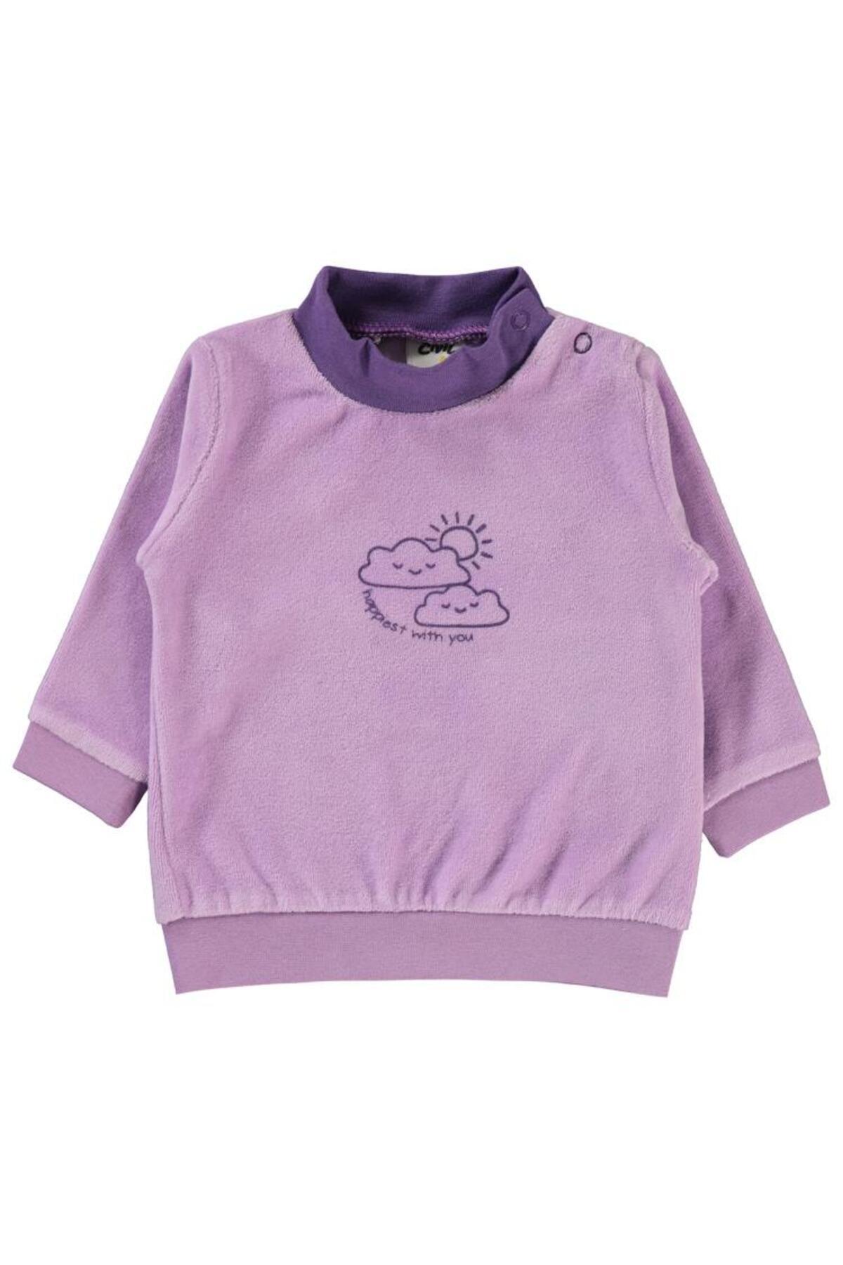 سیویل بیبی سویشرت یقه اسکی طرح ابری برای ۶ تا ۱۸ ماه - یاسی ۶ تا ۹ ماه