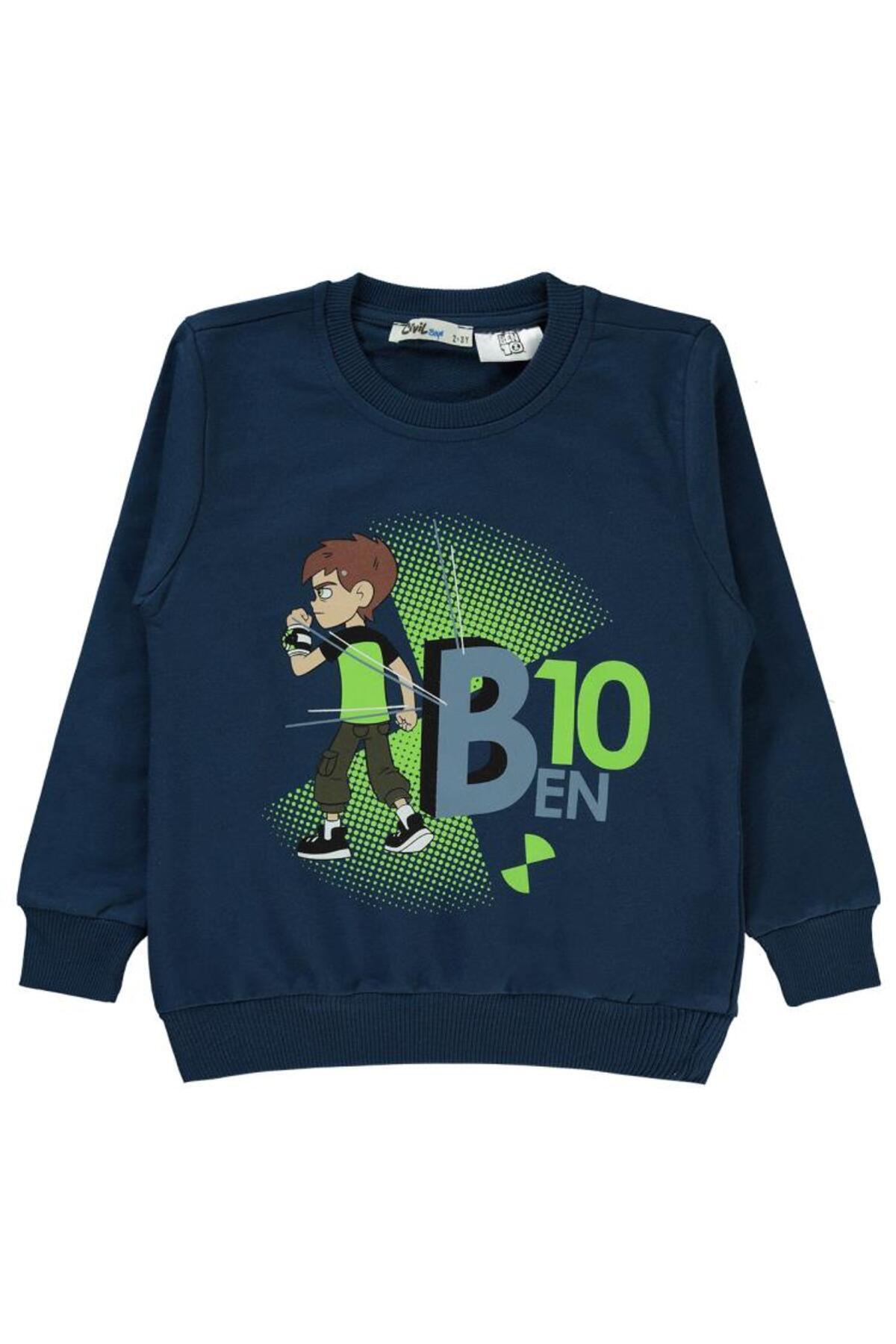 Ben 10 Ben10 Baskılı 2-5 Yaş Sweatshirt - Lacivert4-5 Yaş
