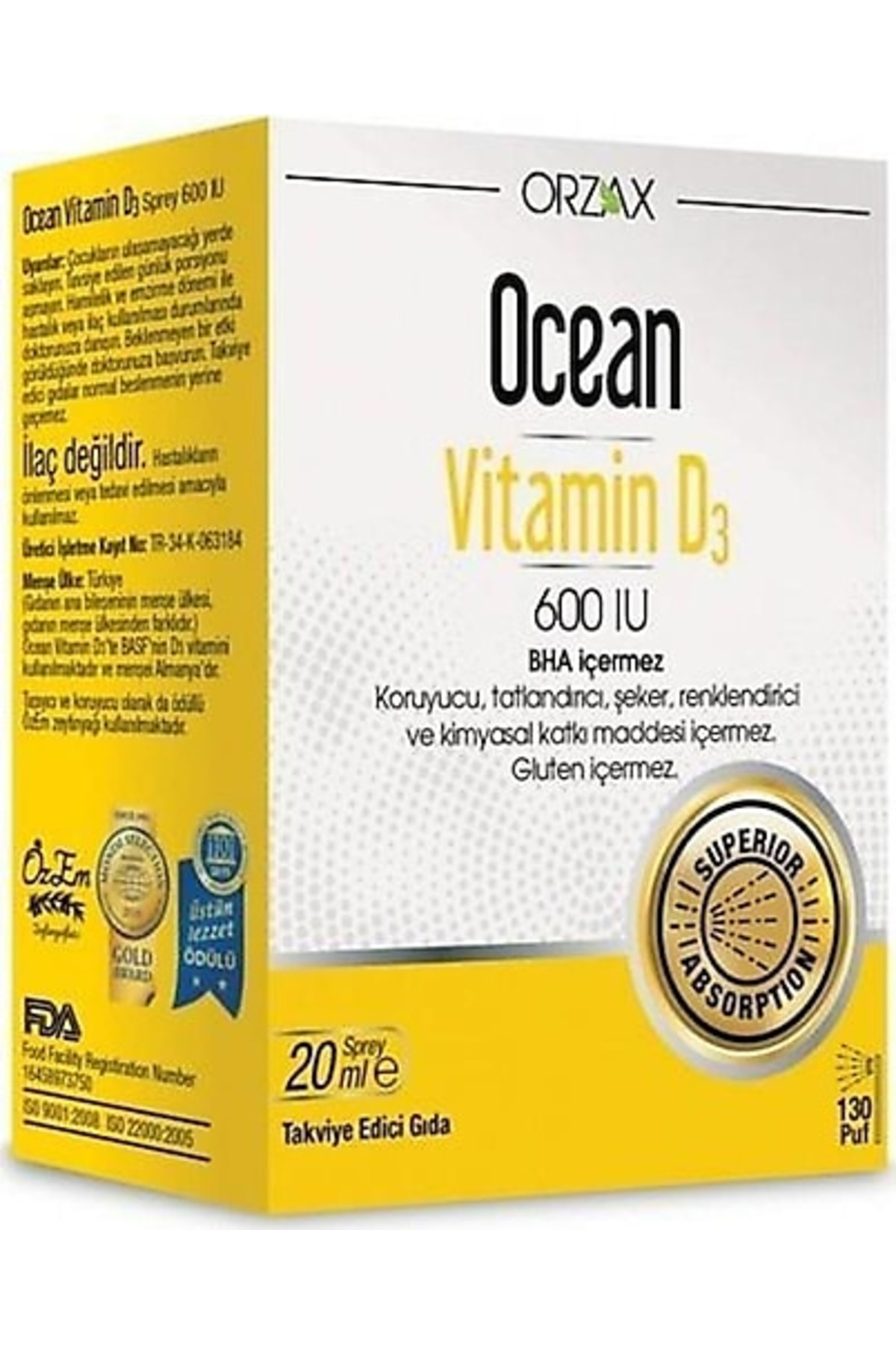 Ocean Vitamin D3 600 IU Sprey 20ml