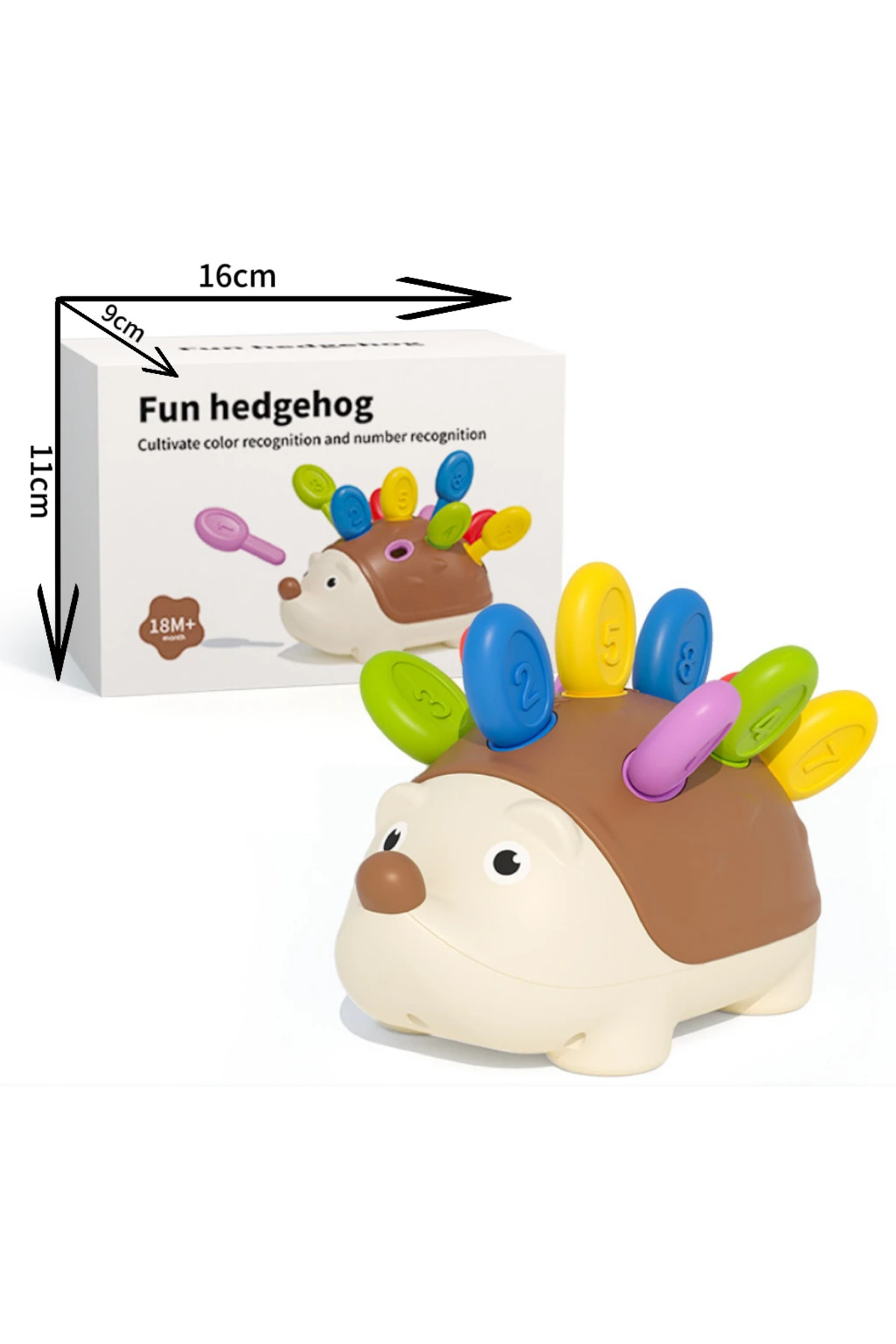 خرگوش خاردار قهوه‌ای مونته‌سوری، اسباب‌بازی کودک، هماهنگی دست و چشم، تمرین مهارت‌های حرکتی ظریف، تقویت تمرکز