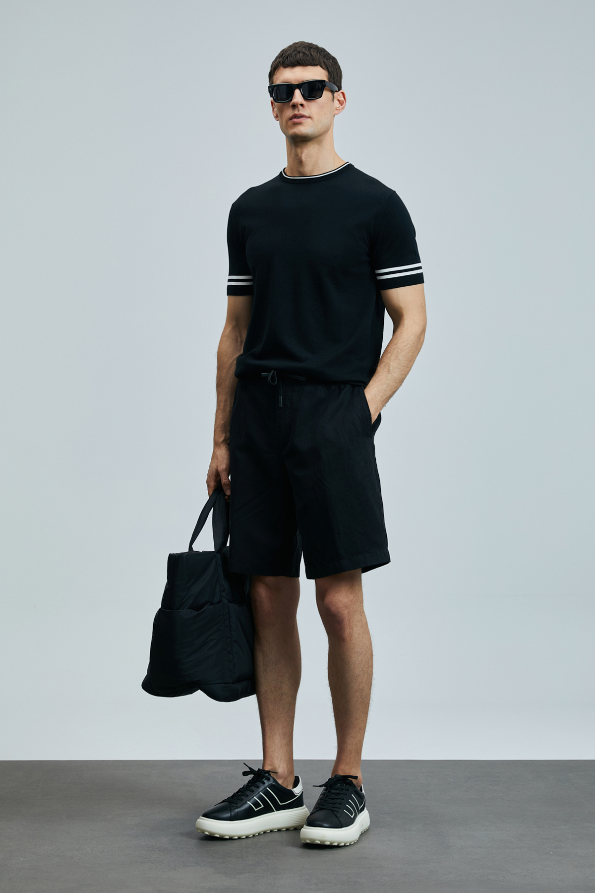 لوفیان شلوارک مردانه Ross Sports مدل Chino Slim Fit مشکی