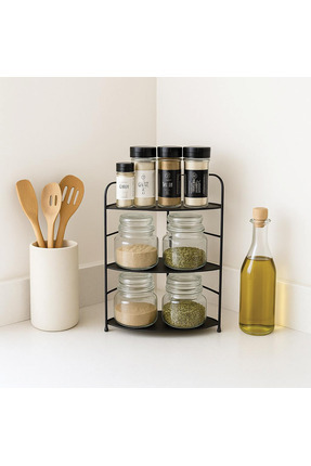 decorelax Banyo Mutfak Düzenleyici Organizer Köşe Rafı - Ayarlanabilir 3 Rafl...