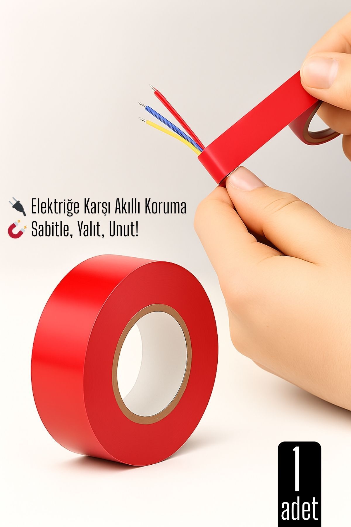 Transformacion KIRMIZI Elektrik Bandı – Yüksek Yalıtım Gücü, Kablo Sabitleme ve Elektrik Koruma İçin 722220