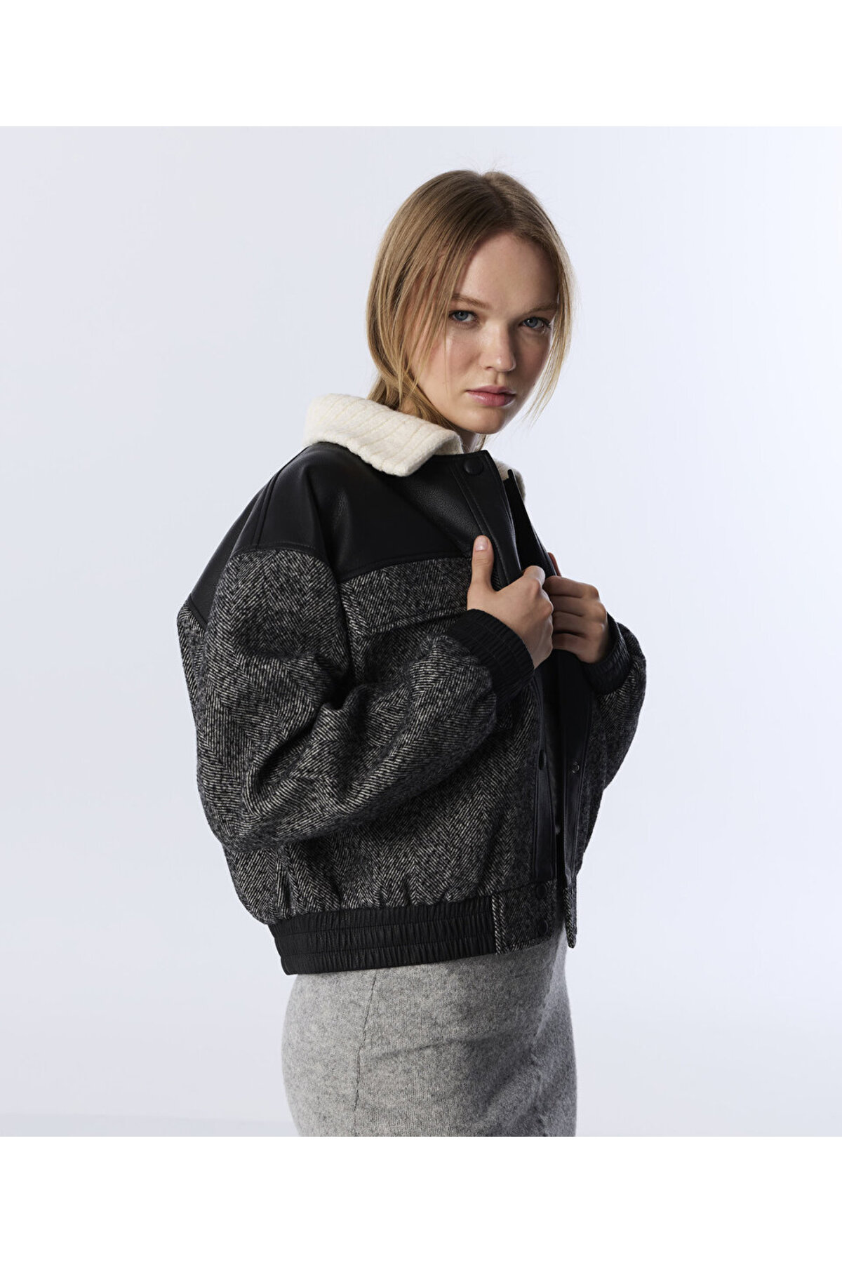 Twist  KUMAŞ MIX COLORBLOCK CEKET - Görsel 6