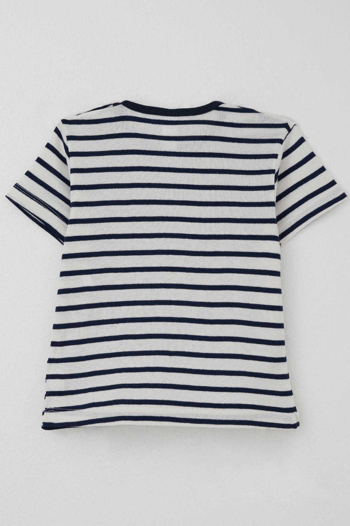 Breeze Erkek Çocuk Tişört Patlı Çizgili 1-4 Yaş, Beyaz fotoğrafı 2 (önizleme)