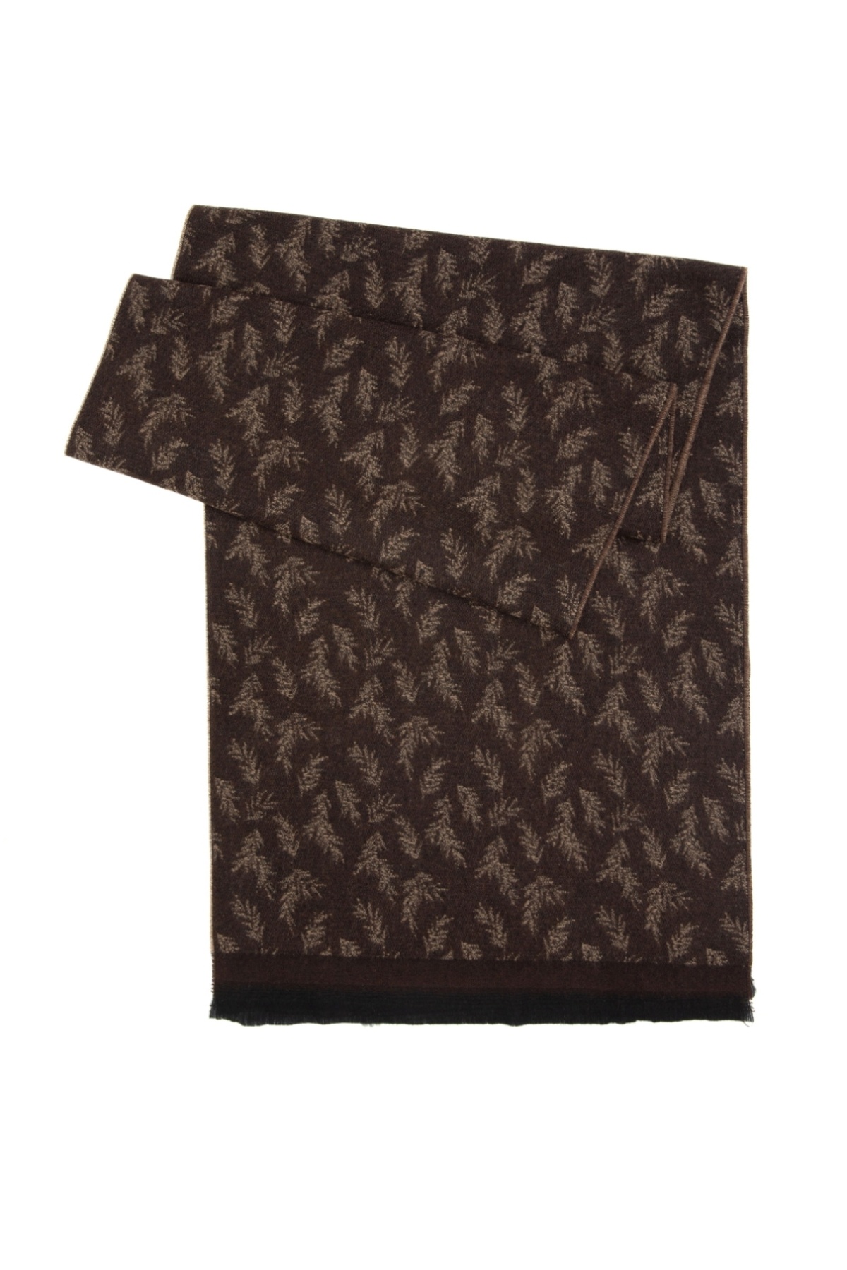 پیر کاردین روسری قهوه‌ای دو رو (با طرح‌های مختلف در دو طرف)