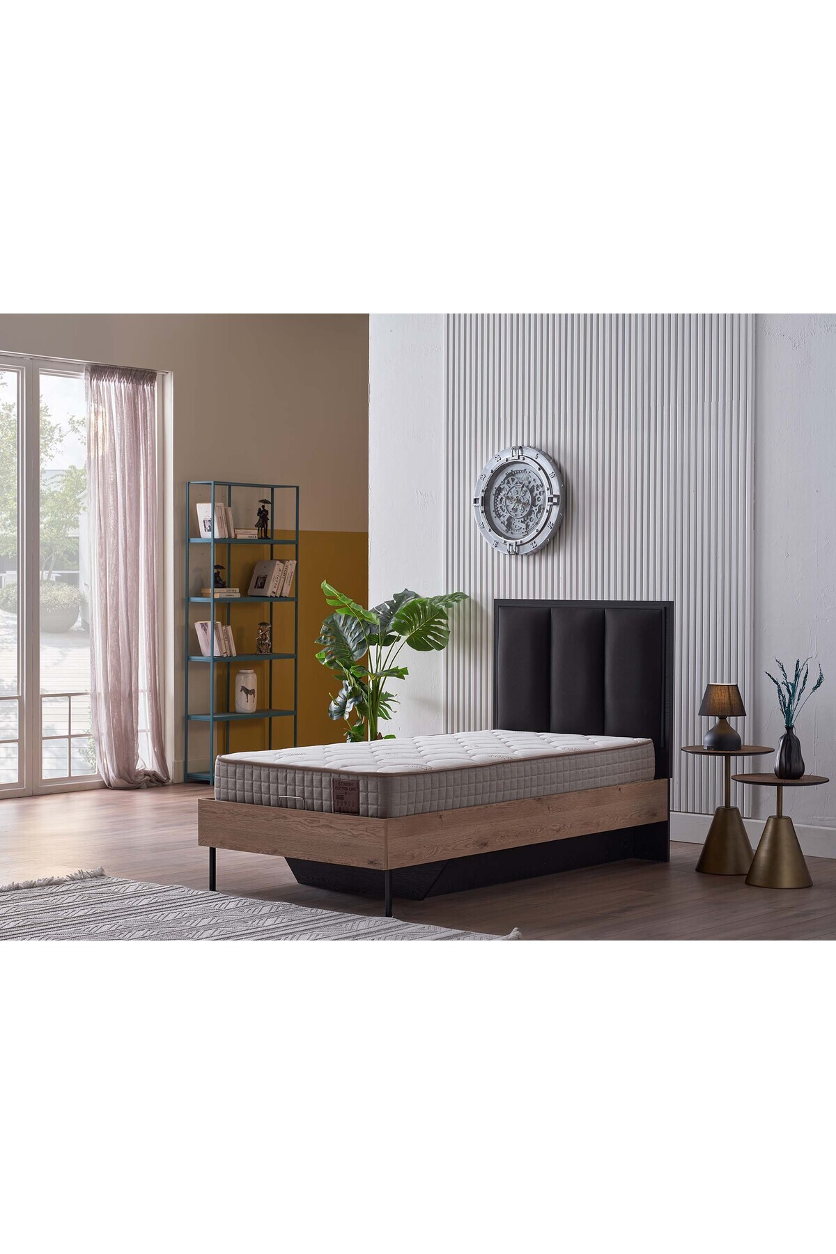 Storish Tango Başlıklı Bazalı Karyola 100x200 Siyah