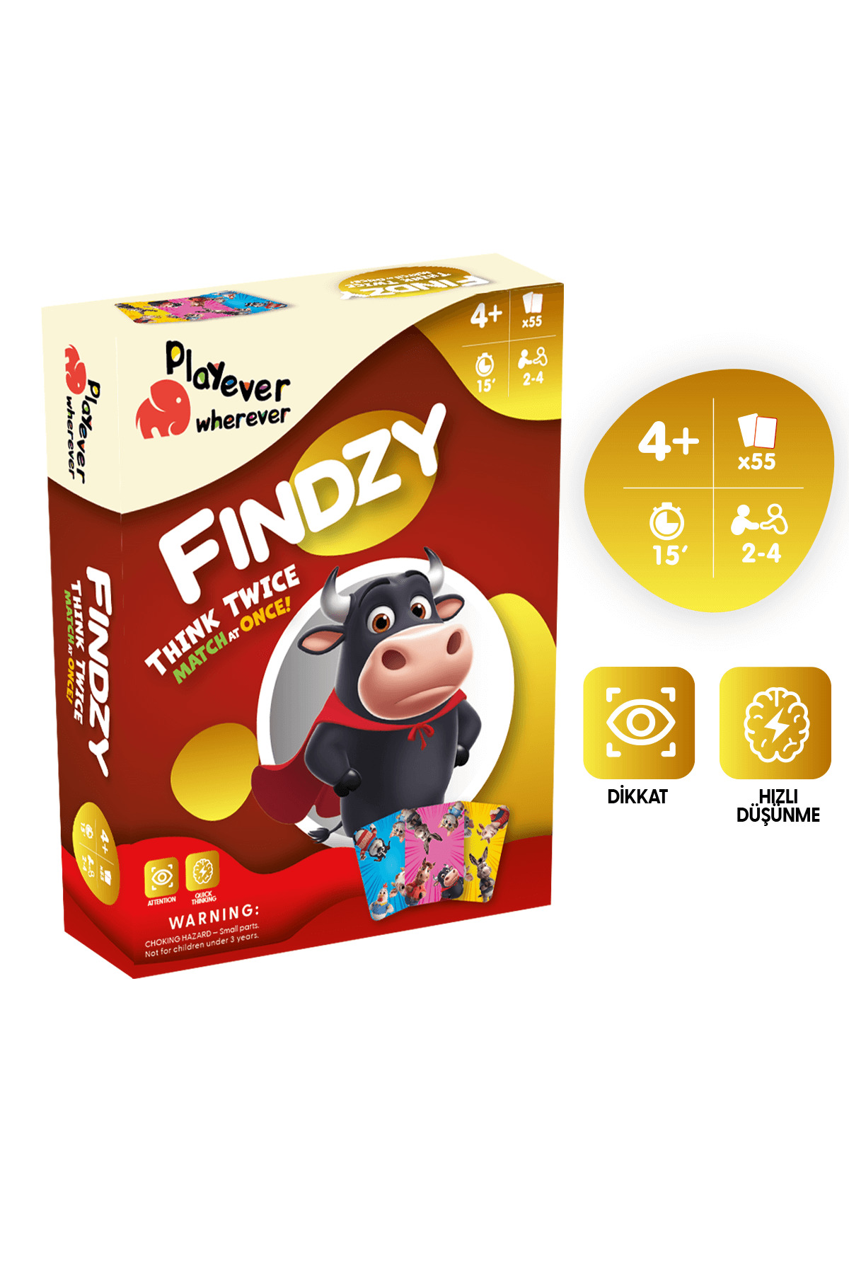Playever Findzy, Dikkat Geliştirme Kart Oyunu (4-7 Yaş), Zeka ve Odaklanma Geliştirici Eğitici Oyunc fotoğrafı 4 (önizleme)
