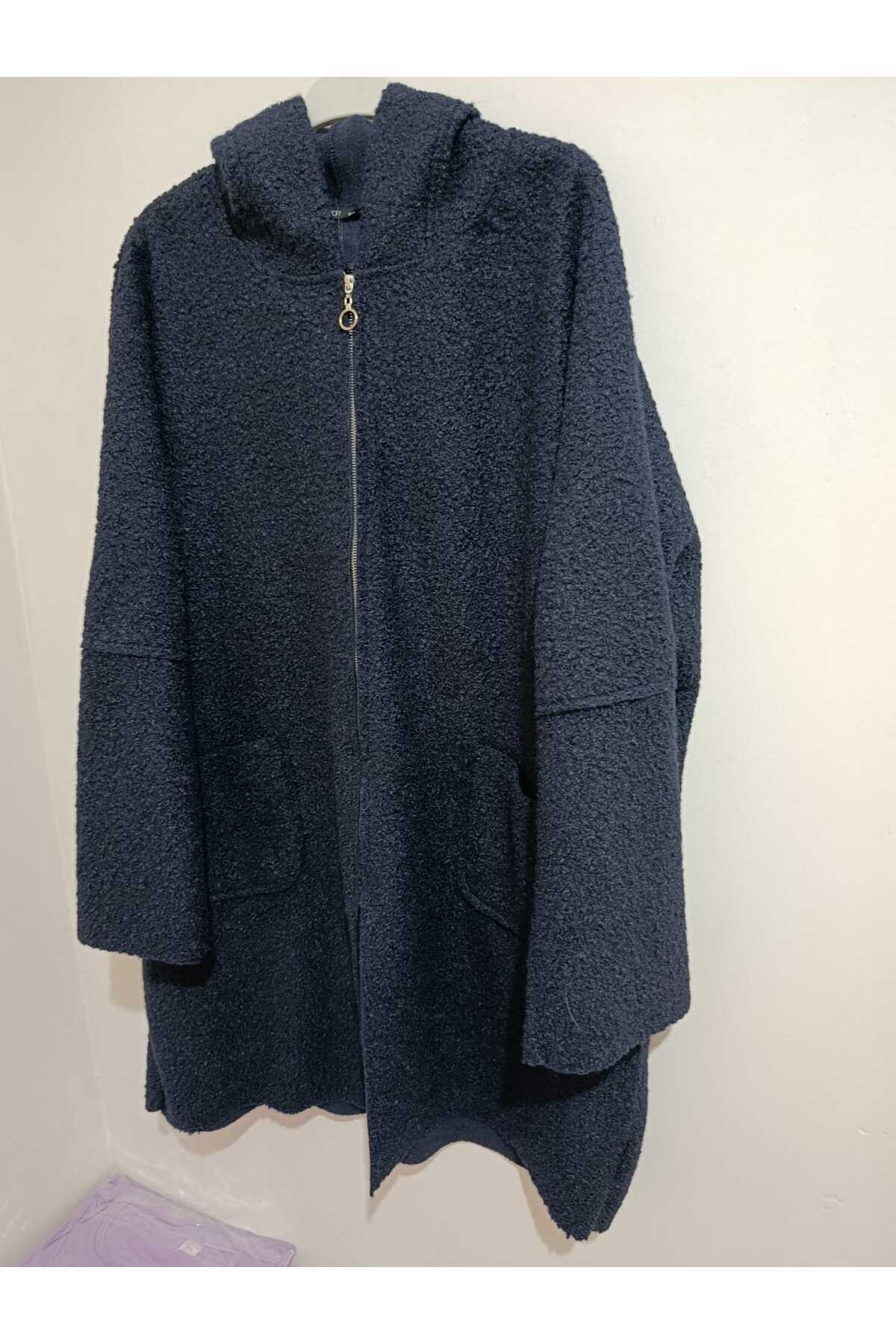 anne moda ankara Üstün Kalite Süper Battal Beden, Kapüşonlu, Hafif, Buklet Kaban